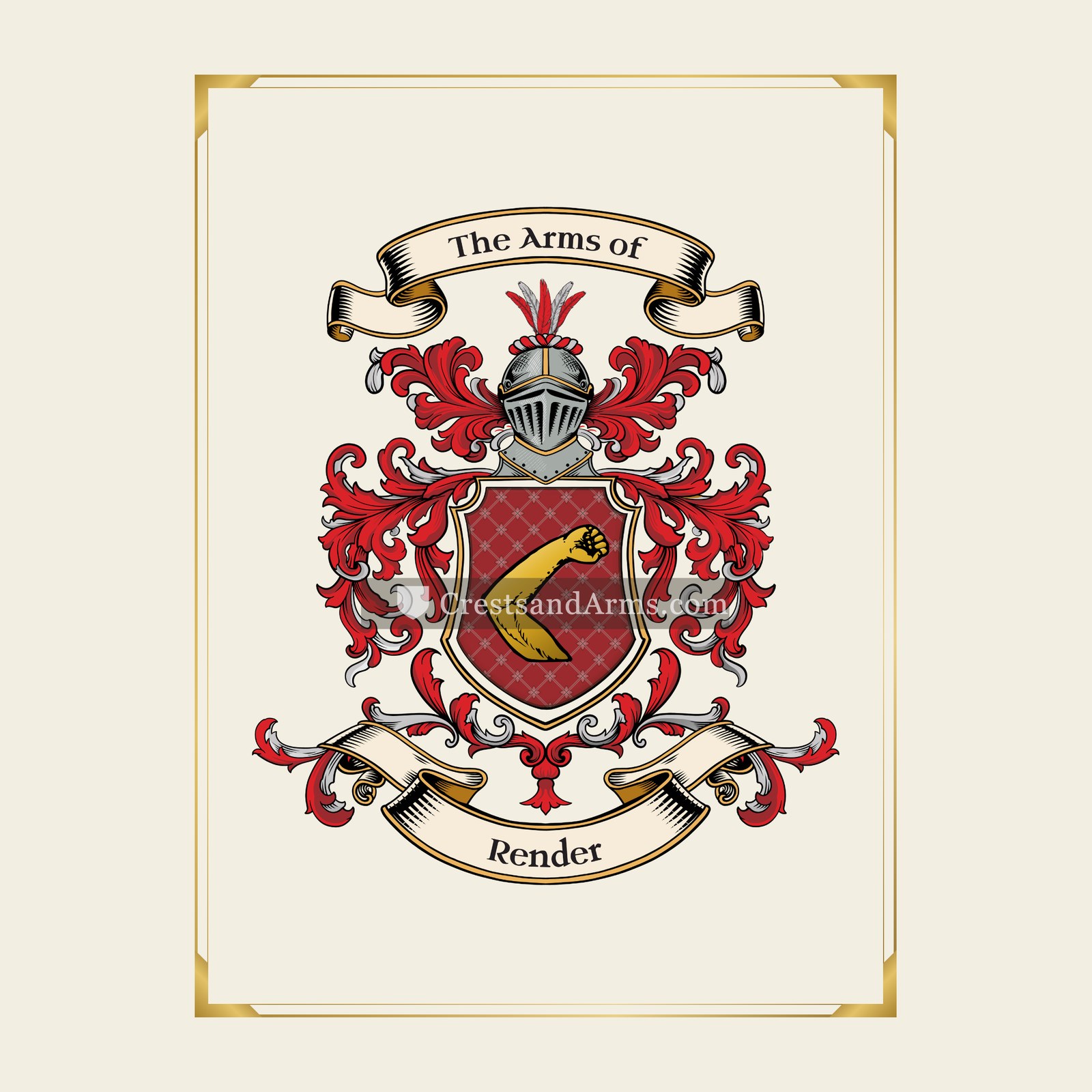 With gold border