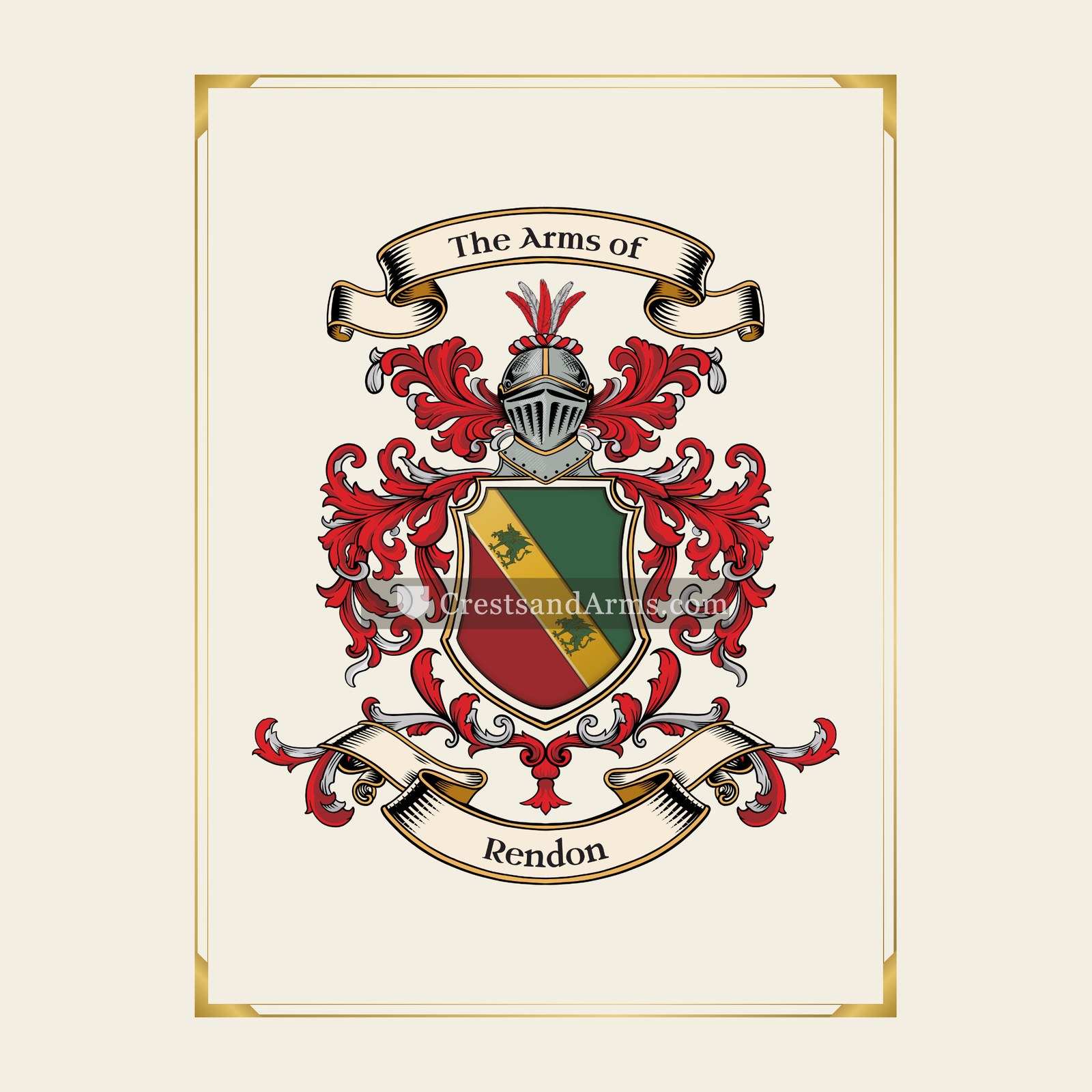 With gold border