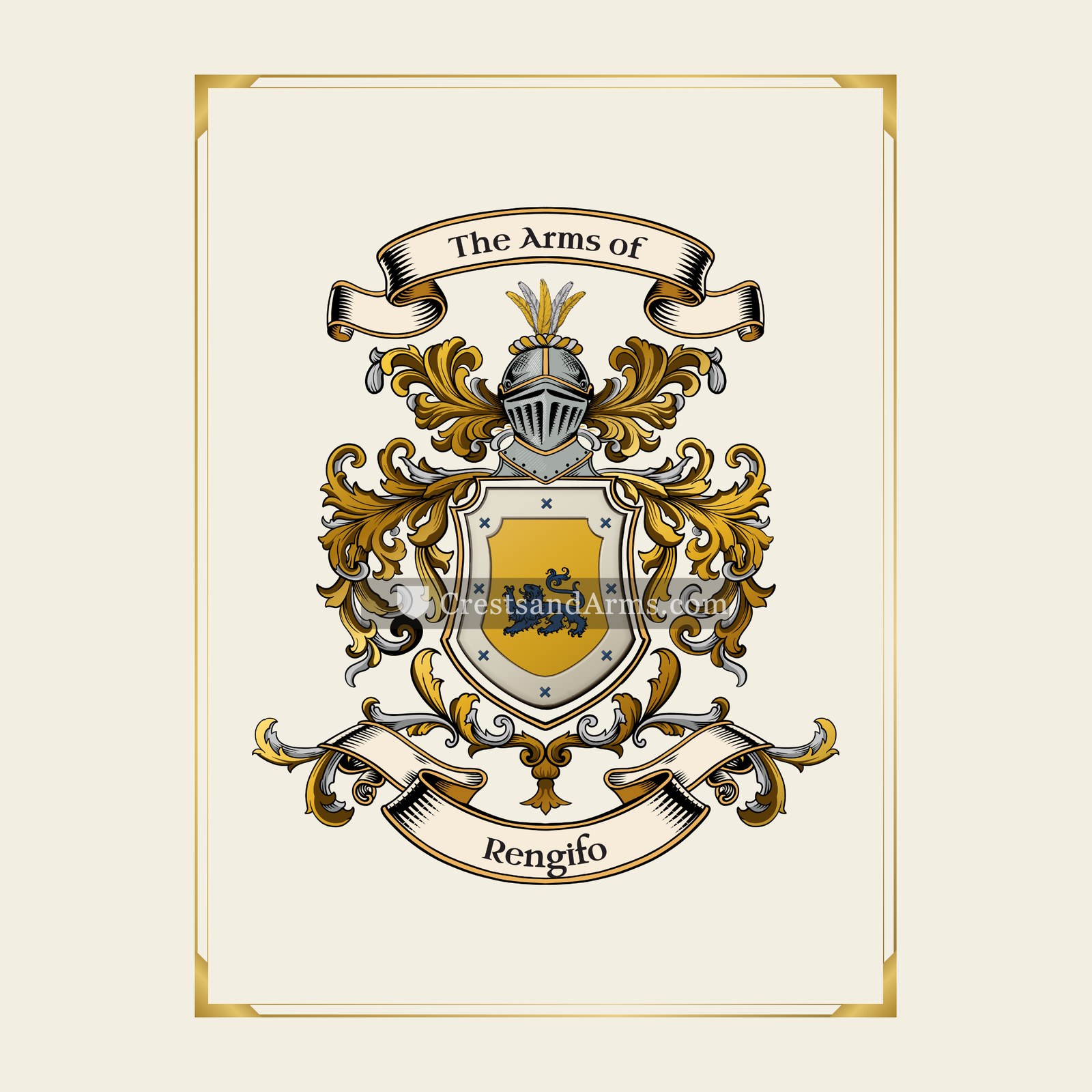 With gold border