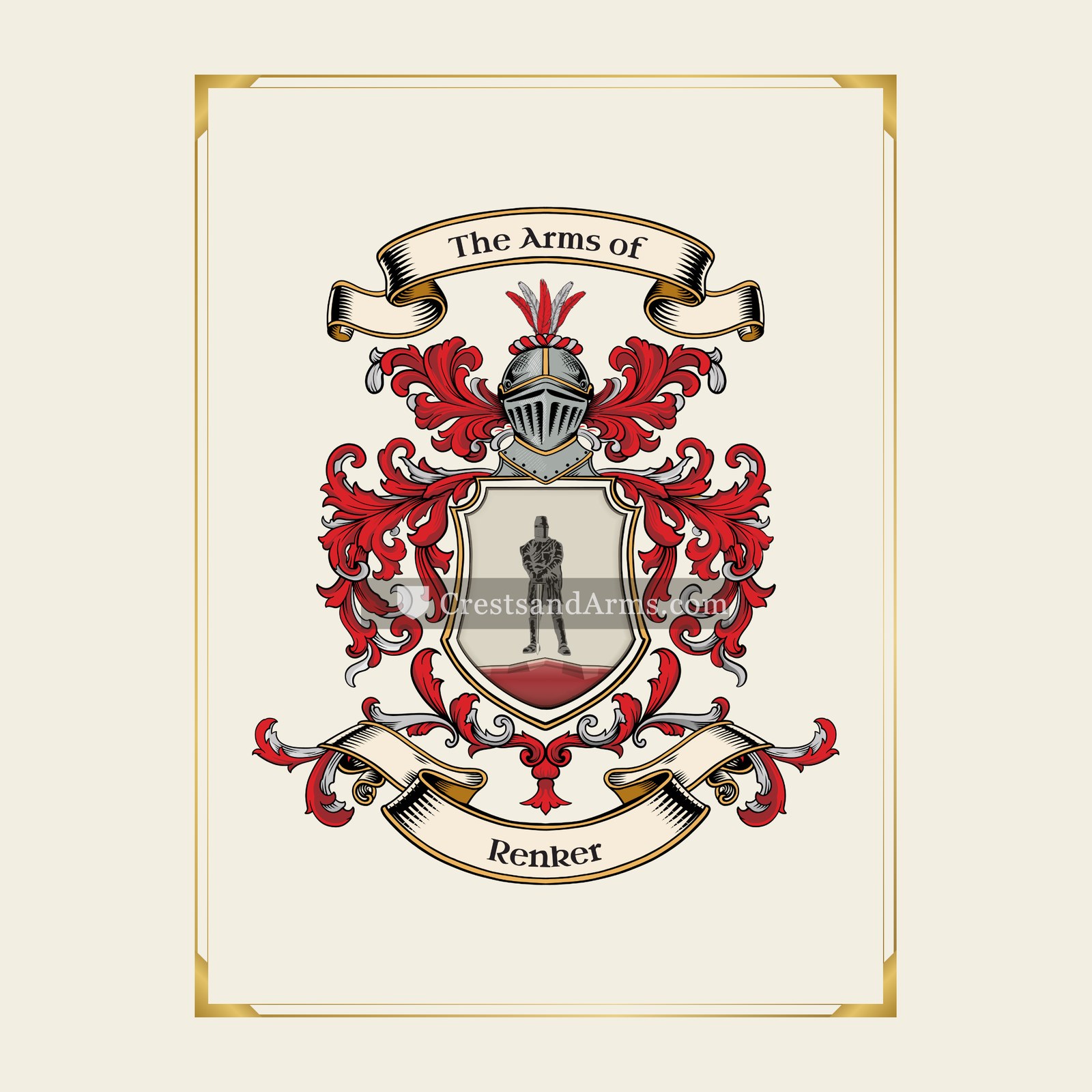 With gold border