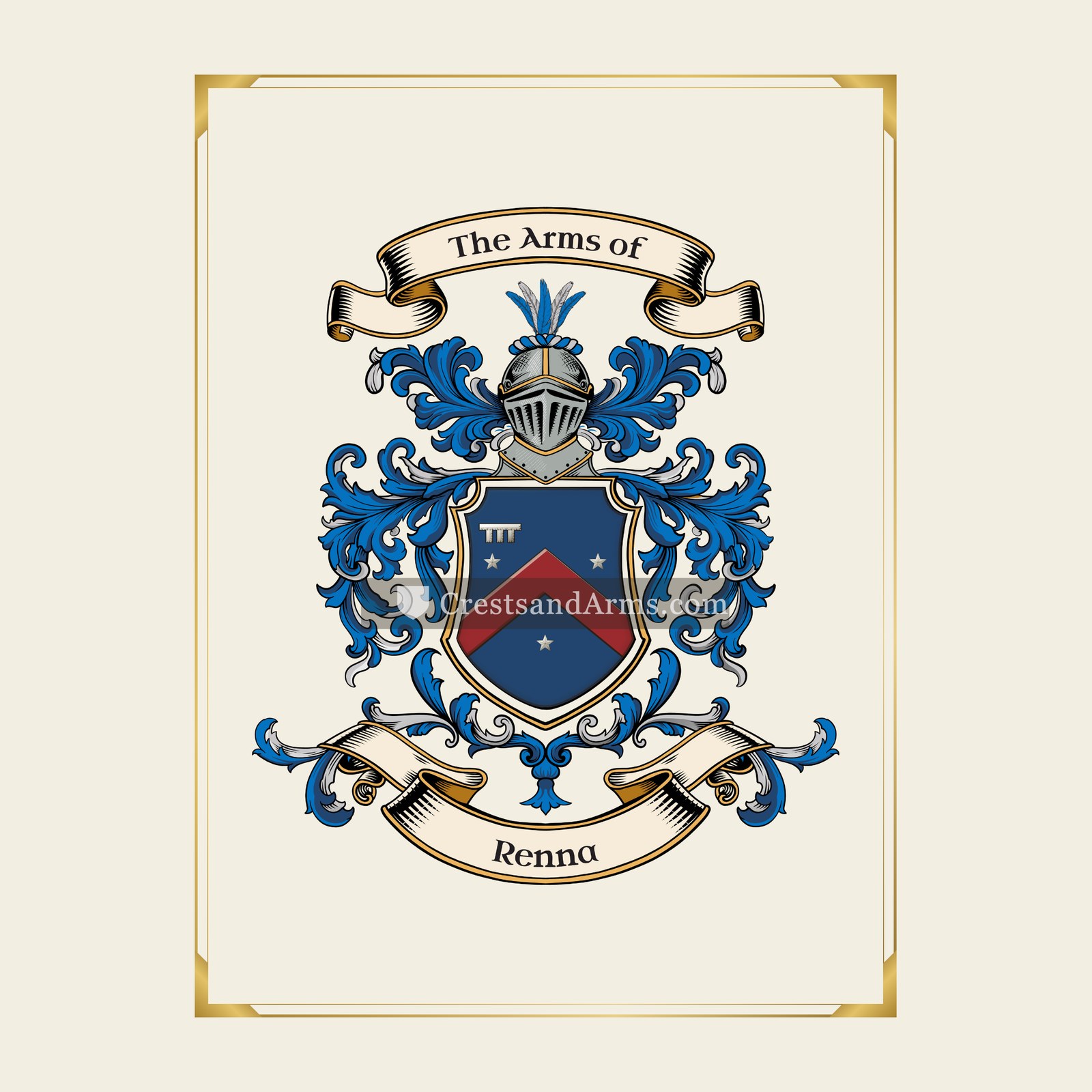 With gold border