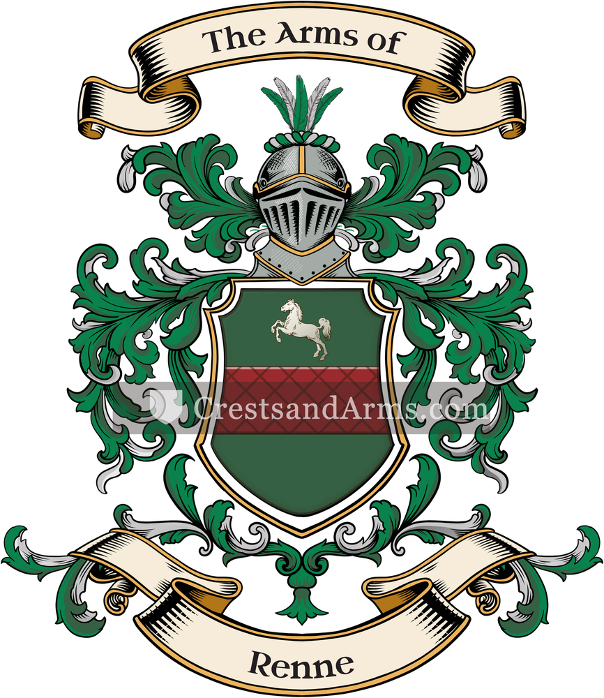 The Renne coat of arms, drawn from the recorded blazon
