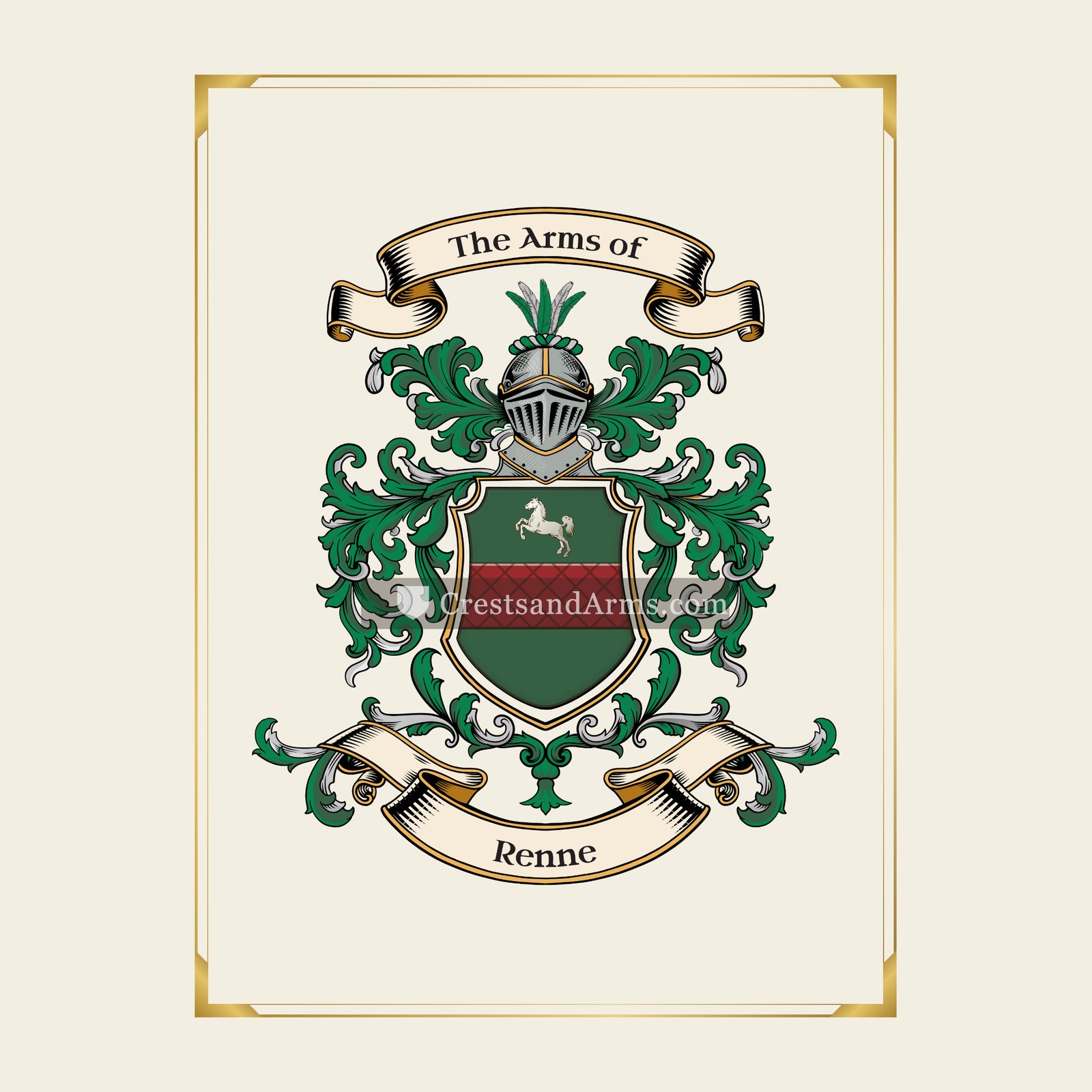 With gold border
