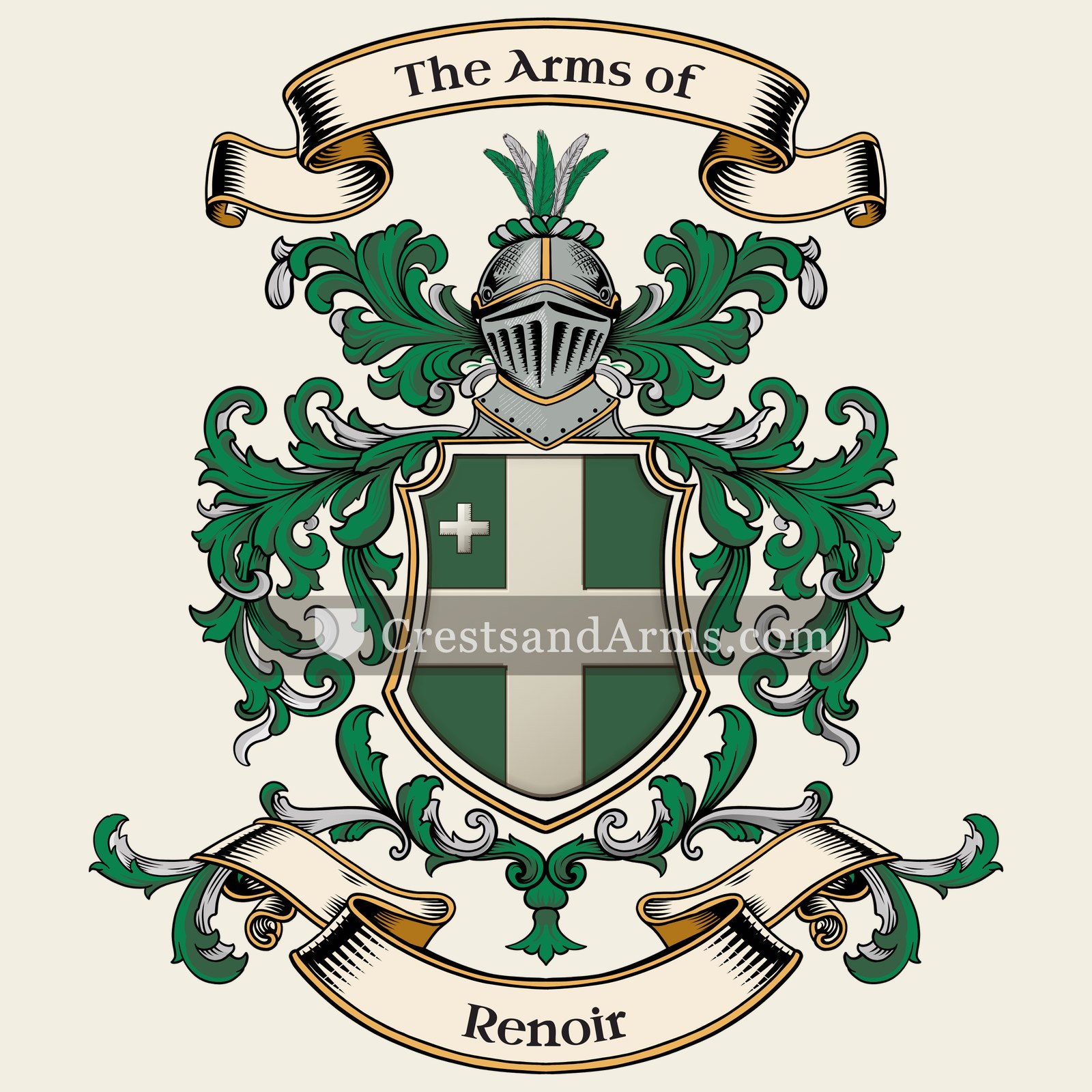 The Renoir coat of arms, drawn from the recorded blazon
