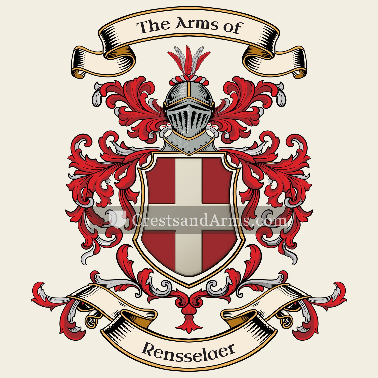 The Rensselaer coat of arms, drawn from the recorded blazon