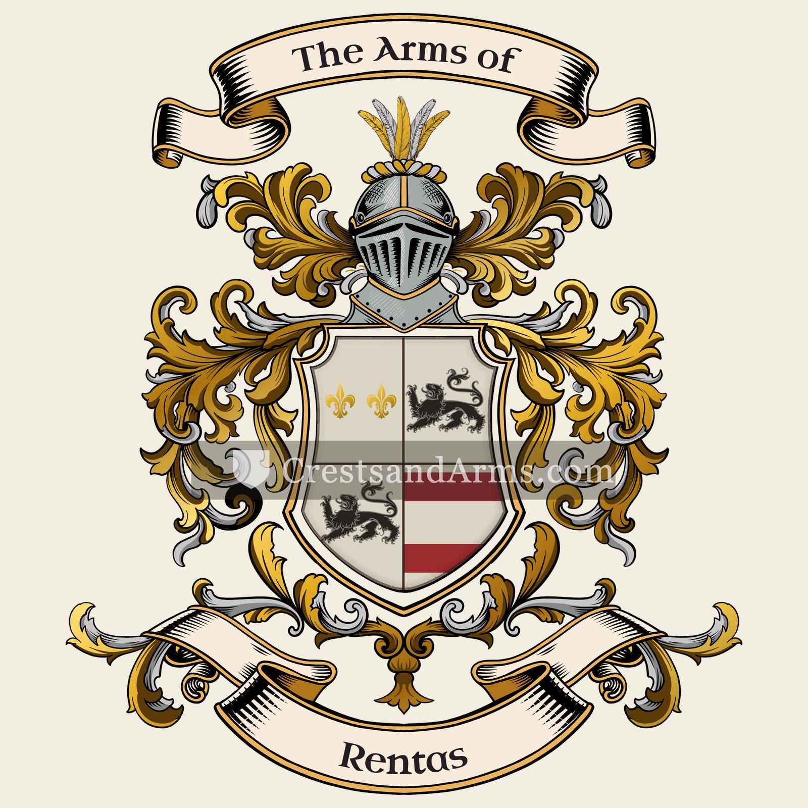 The Rentas coat of arms, drawn from the recorded blazon