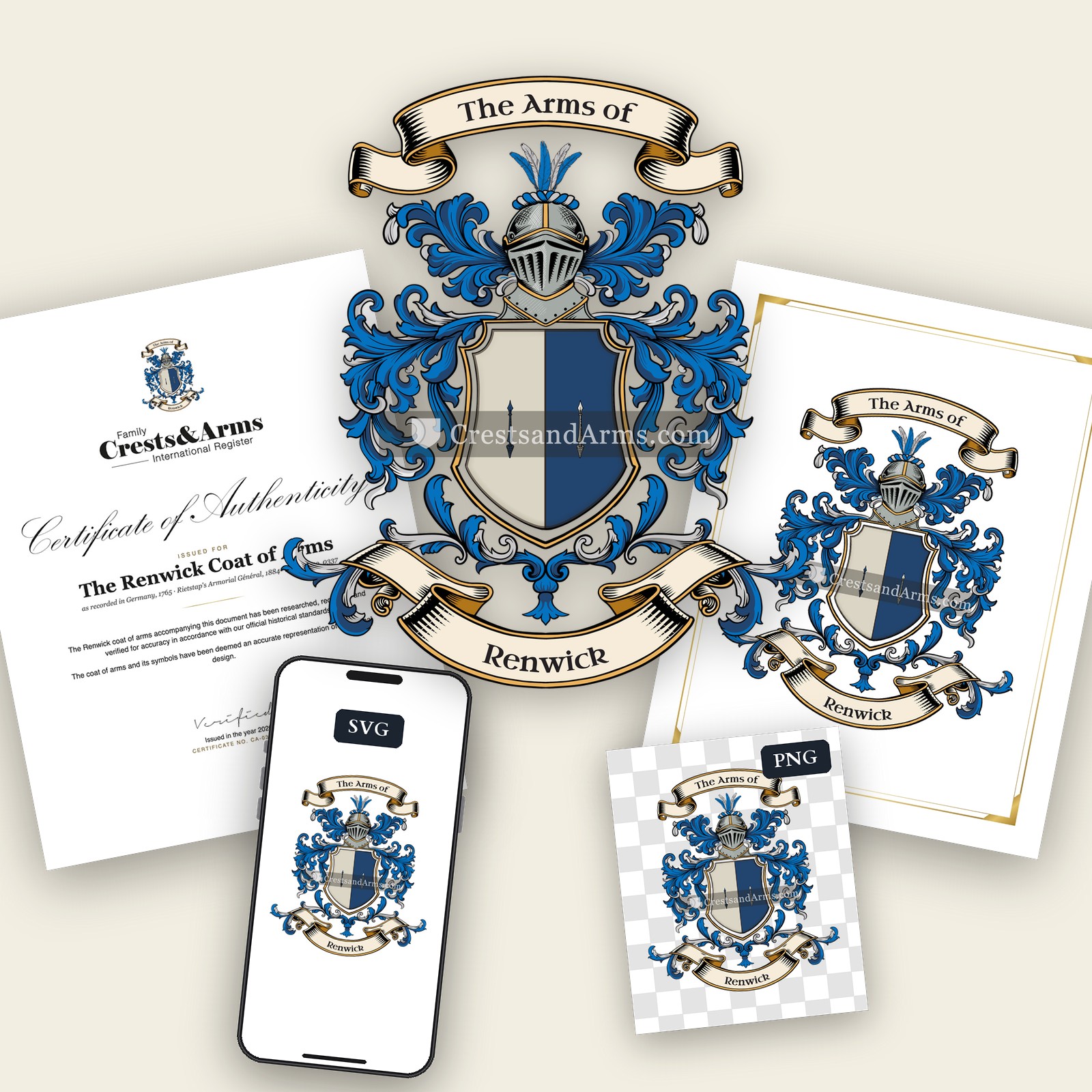 The Renwick arms on the coat of arms — digital pack