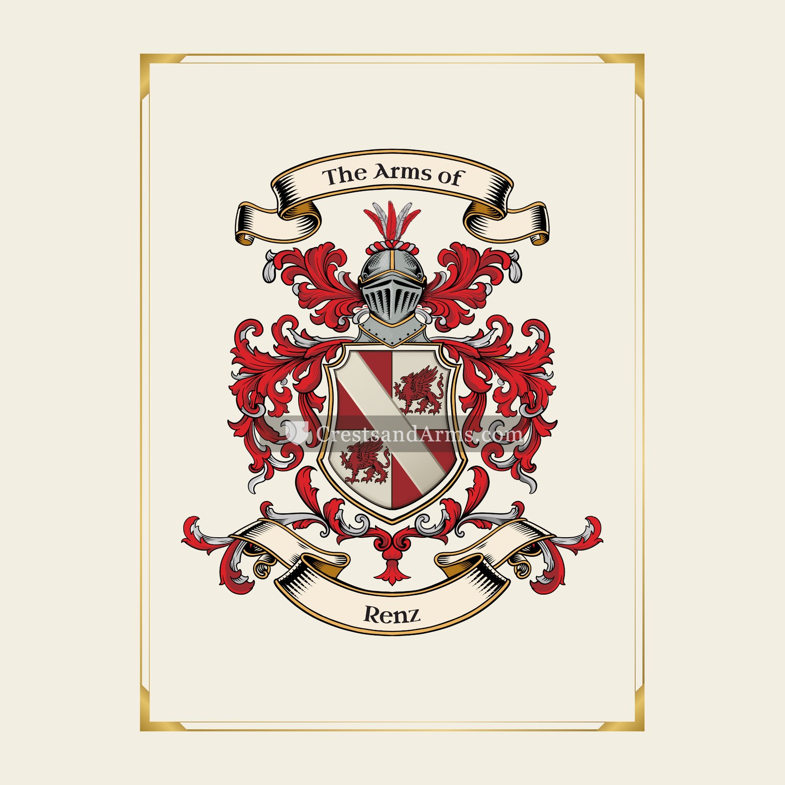 With gold border