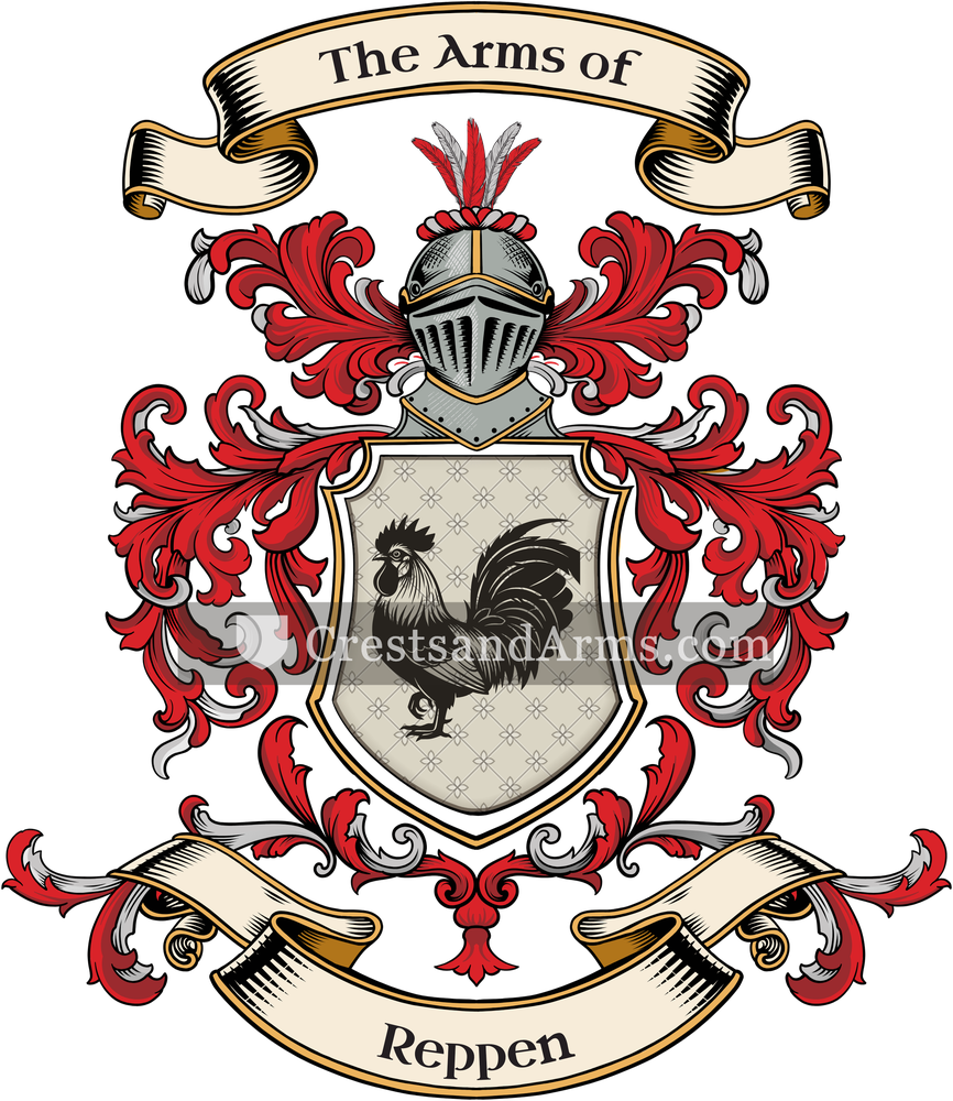 The Reppen coat of arms, drawn from the recorded blazon