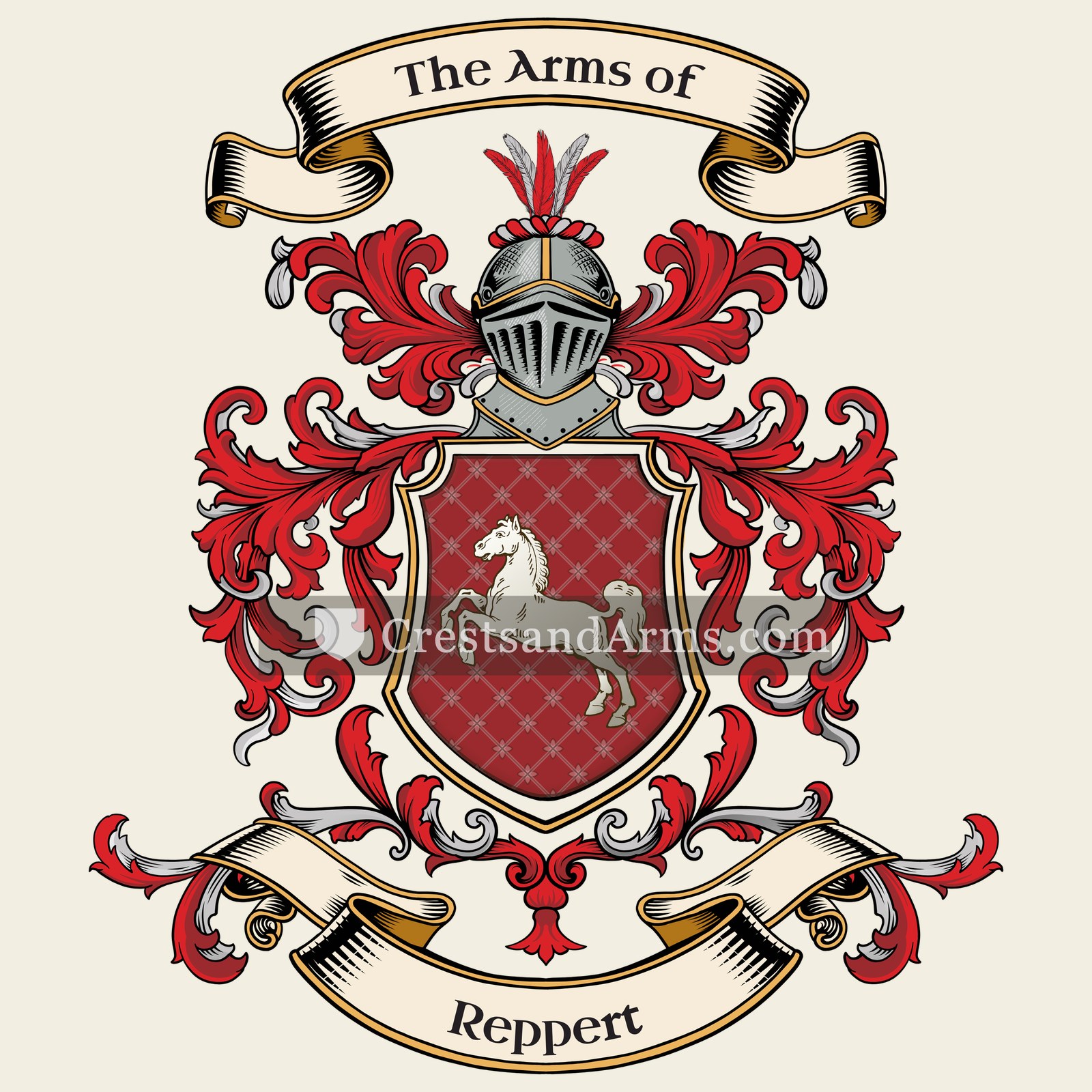 The Reppert coat of arms, drawn from the recorded blazon