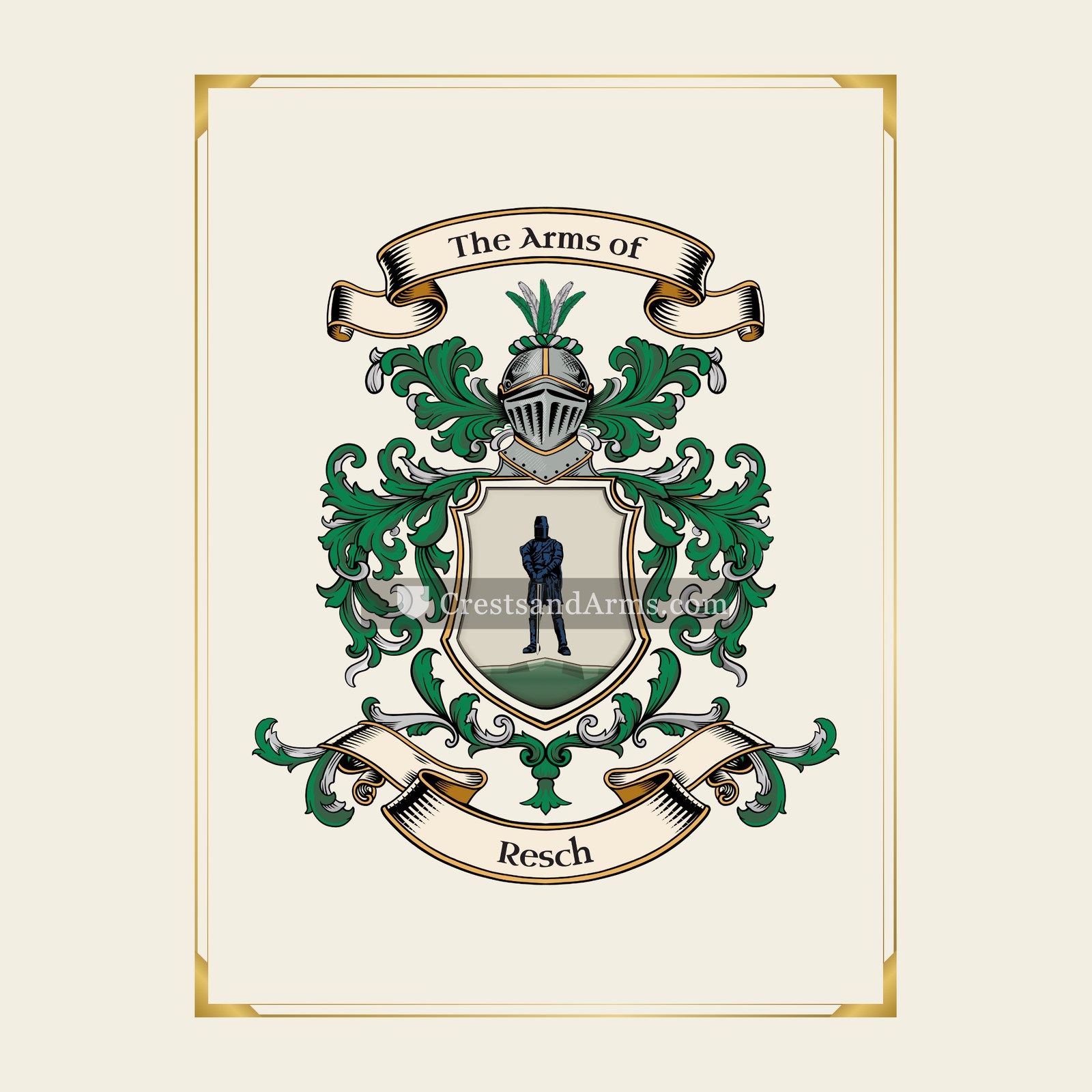 With gold border