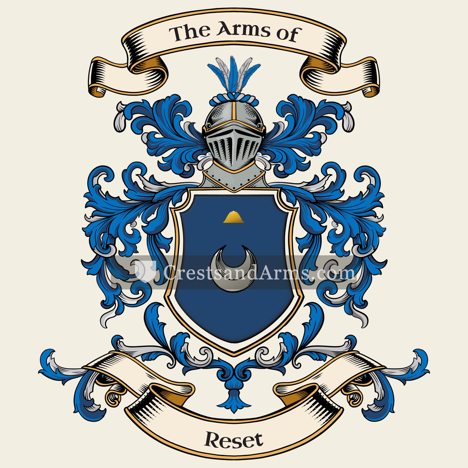 The Reset coat of arms, drawn from the recorded blazon