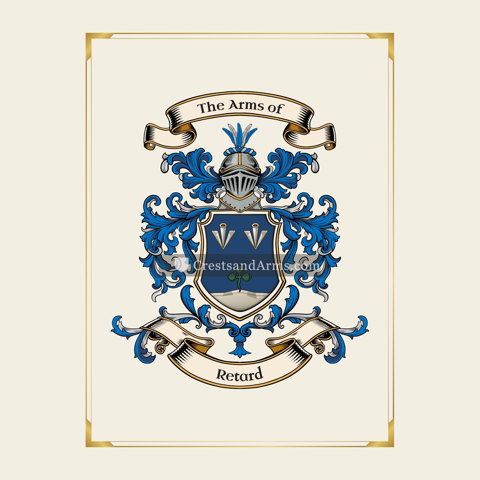 With gold border