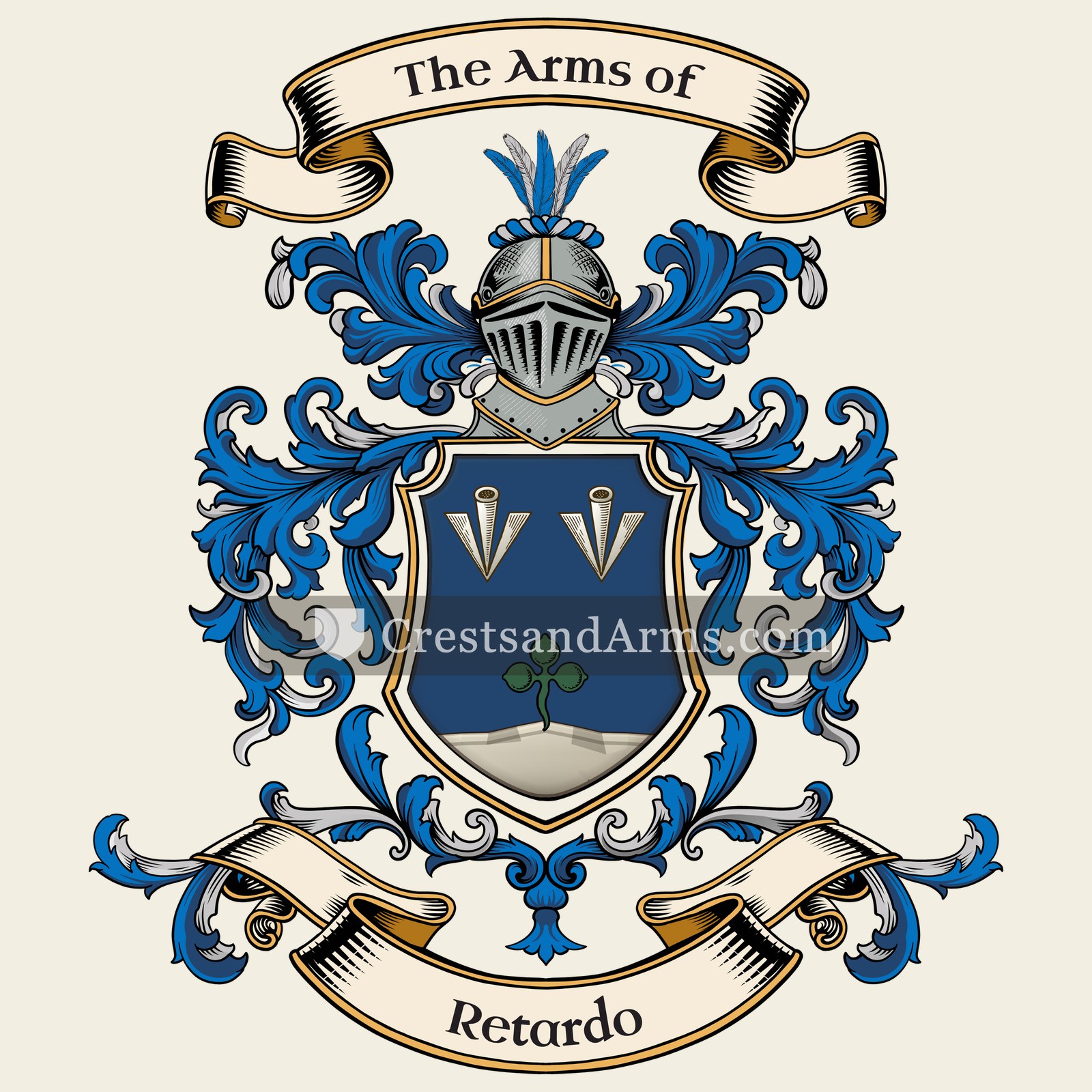 The Retardo coat of arms, drawn from the recorded blazon