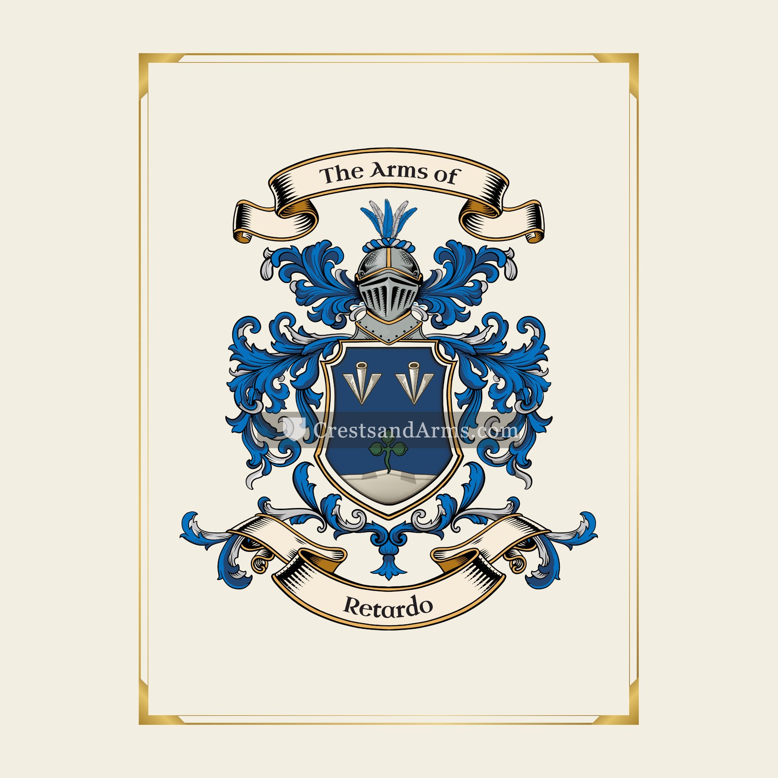 With gold border
