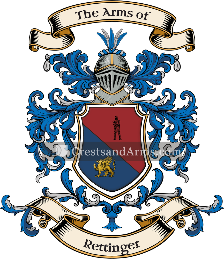 The Rettinger coat of arms, drawn from the recorded blazon