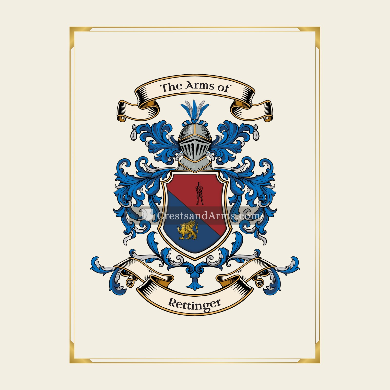 With gold border