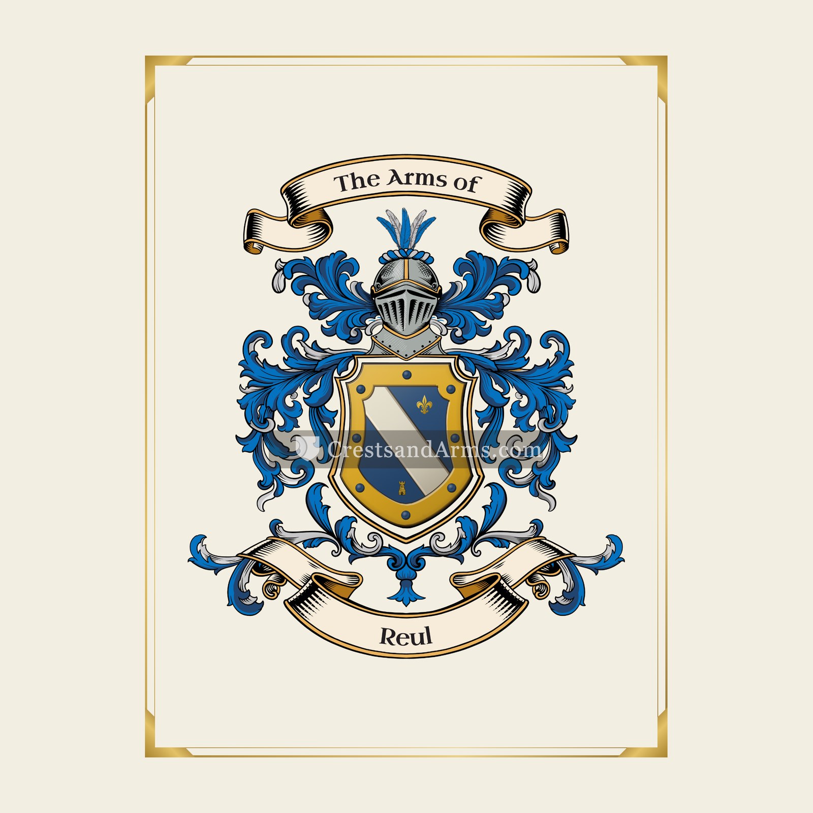 With gold border