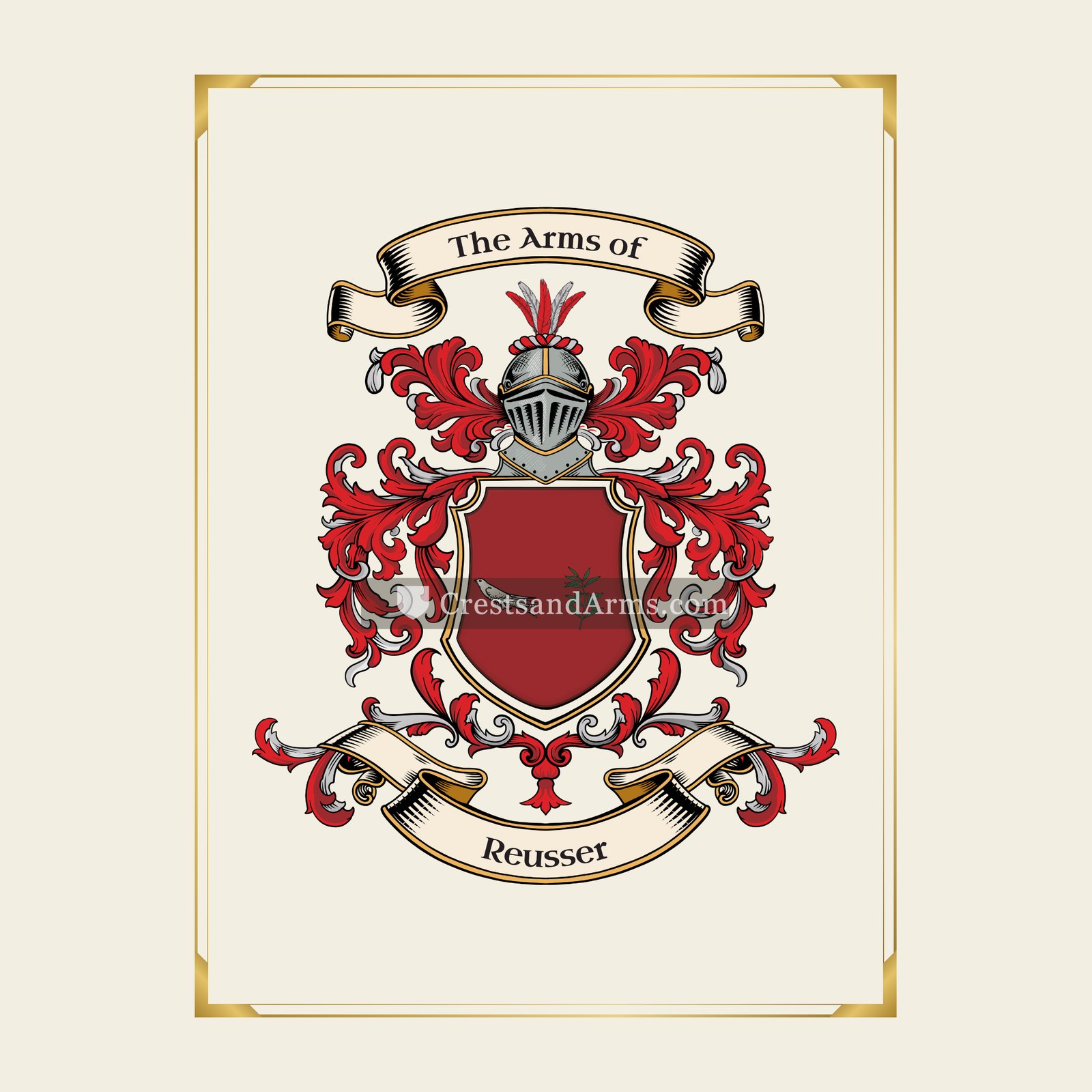 With gold border
