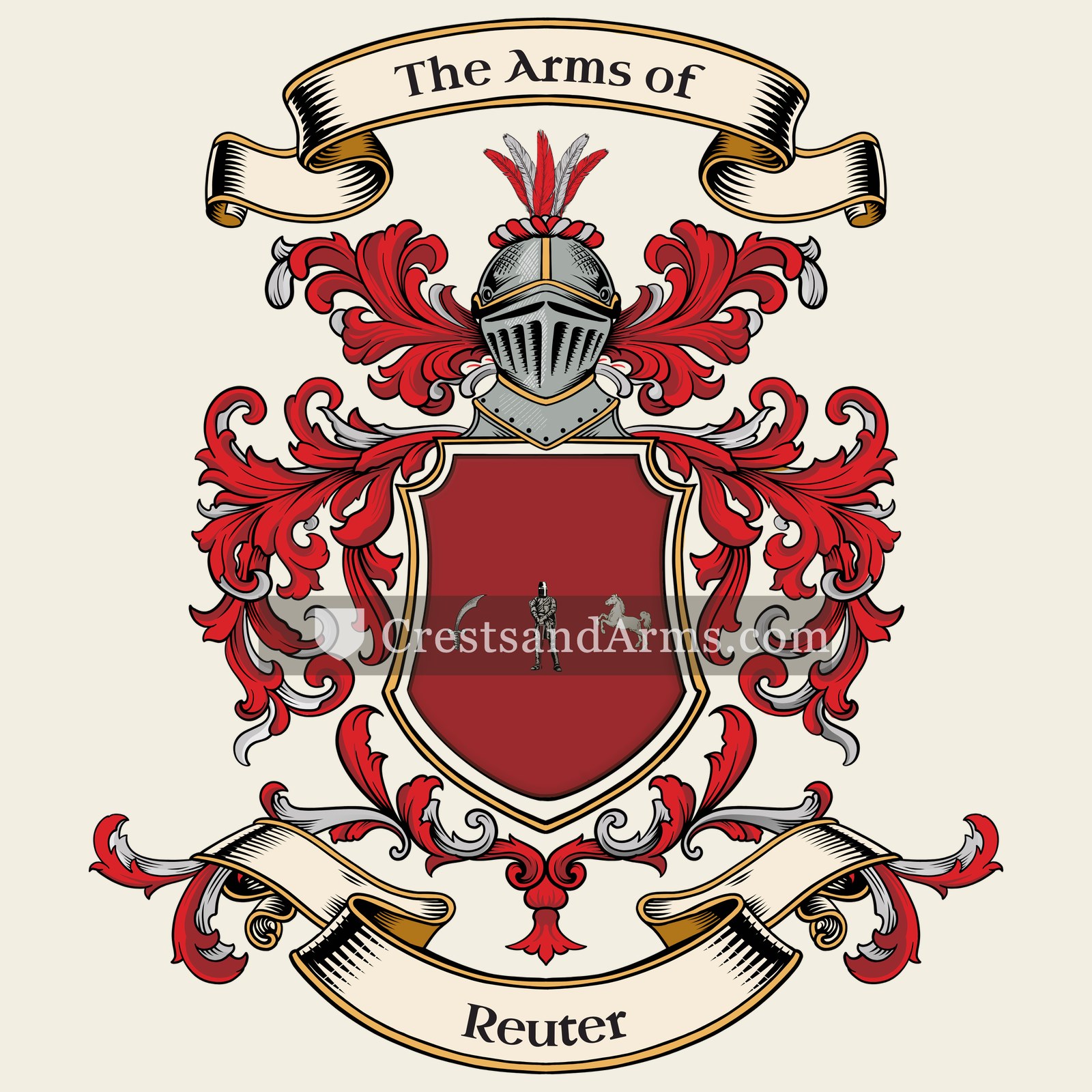 The Reuter coat of arms, drawn from the recorded blazon