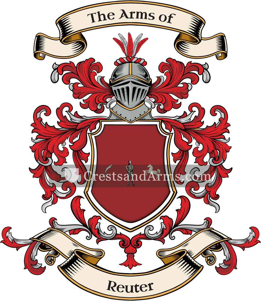 The Reuter coat of arms, drawn from the recorded blazon