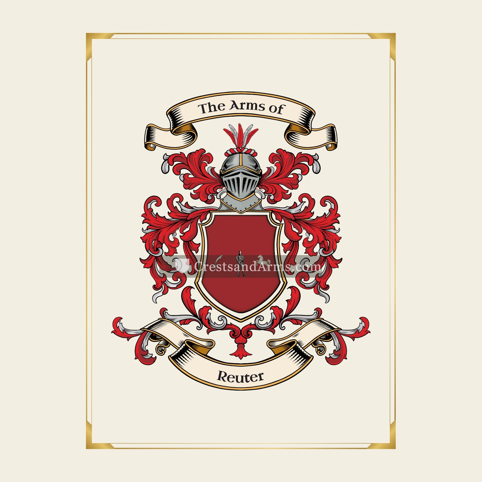 With gold border