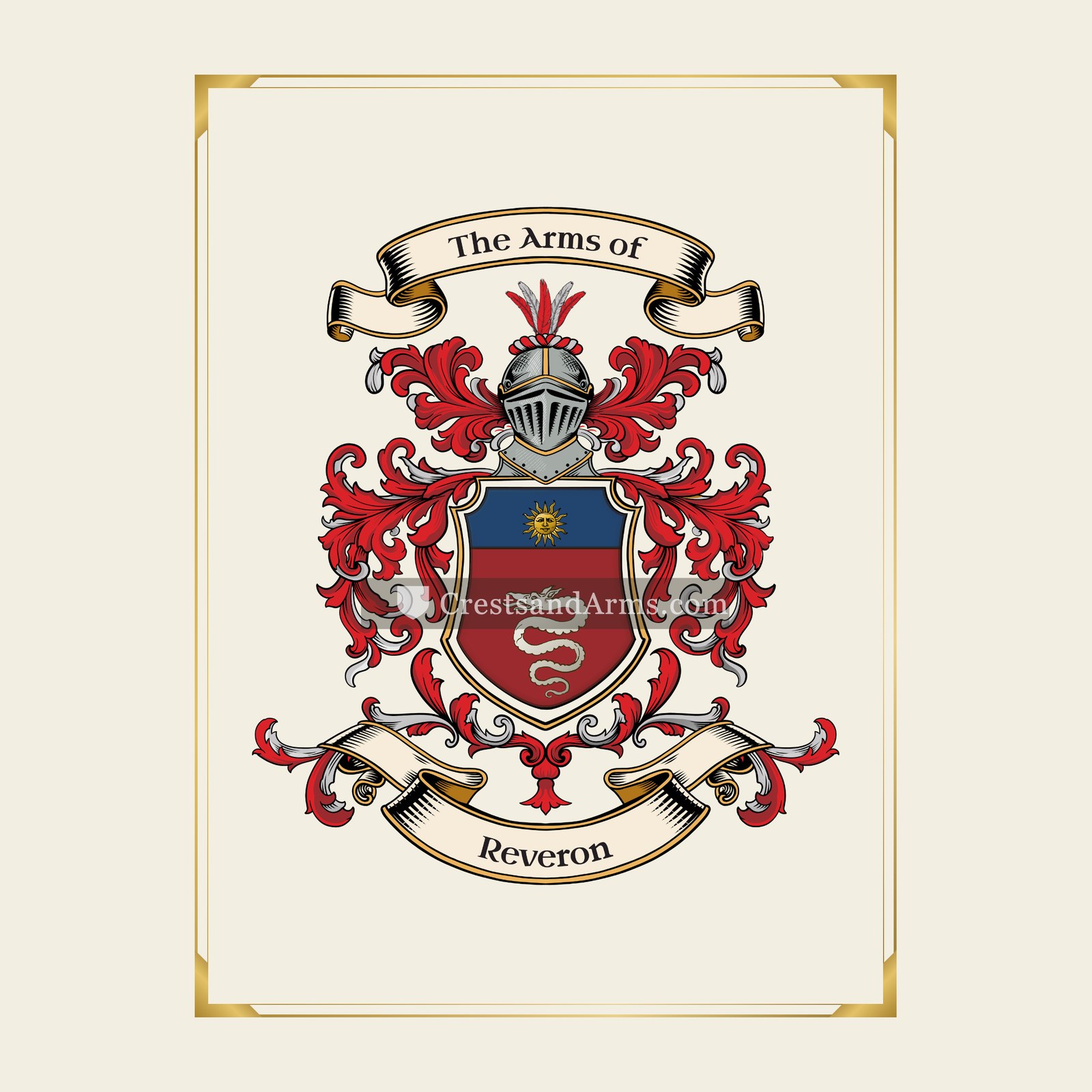With gold border