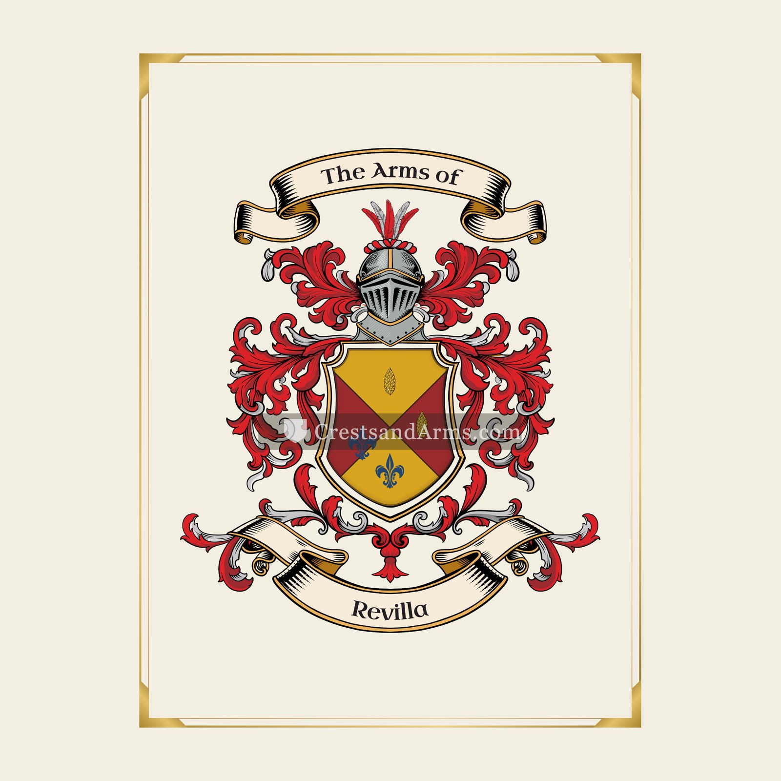 With gold border