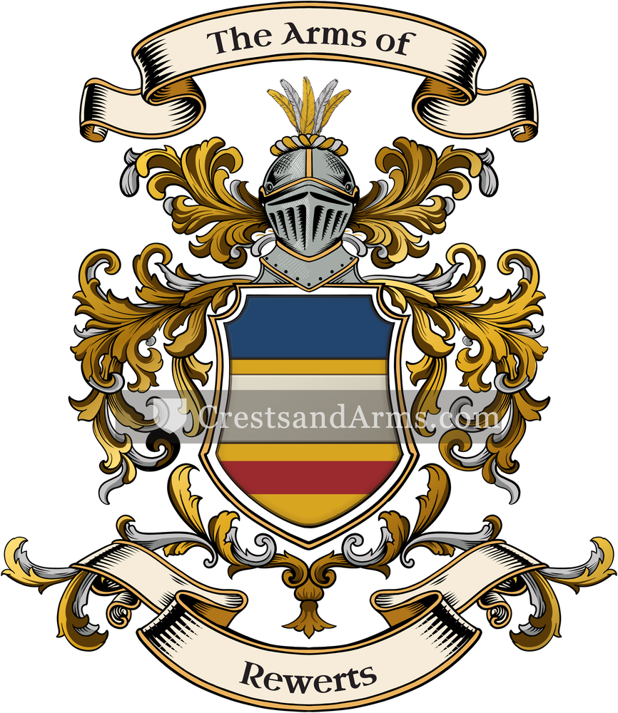 The Rewerts coat of arms, drawn from the recorded blazon
