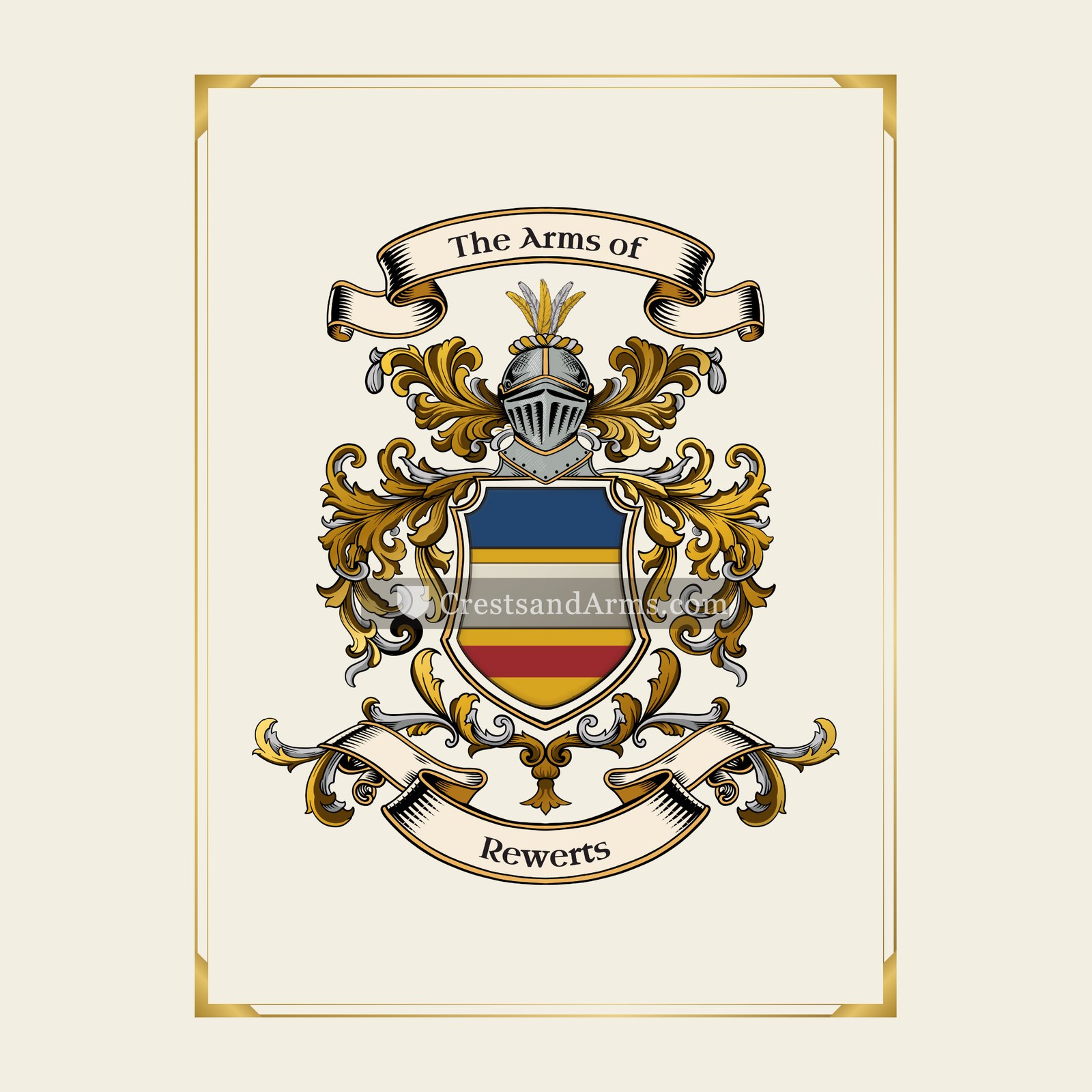 With gold border