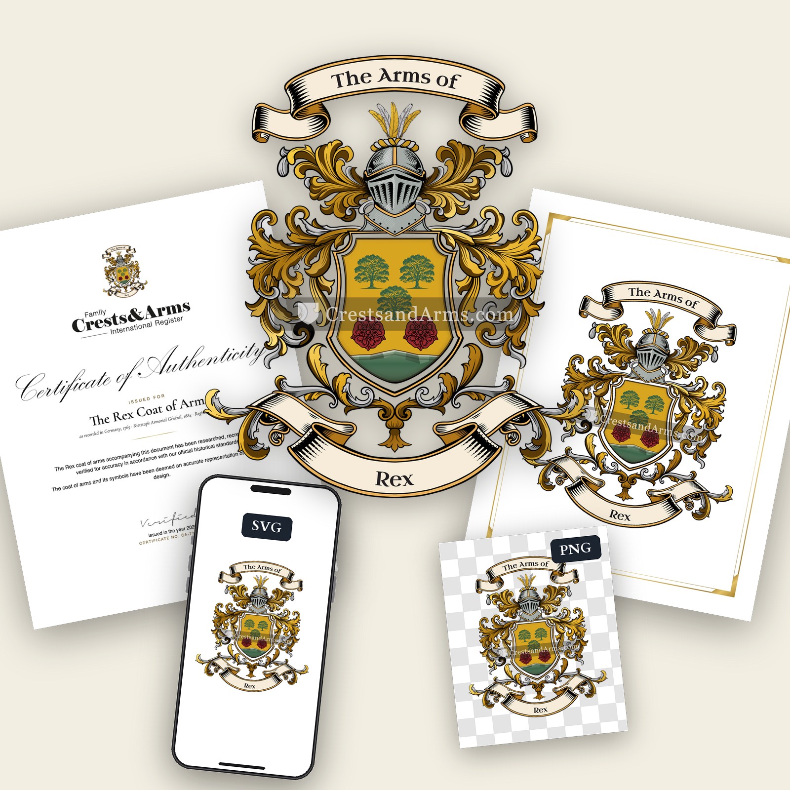 The Rex arms on the coat of arms — digital pack