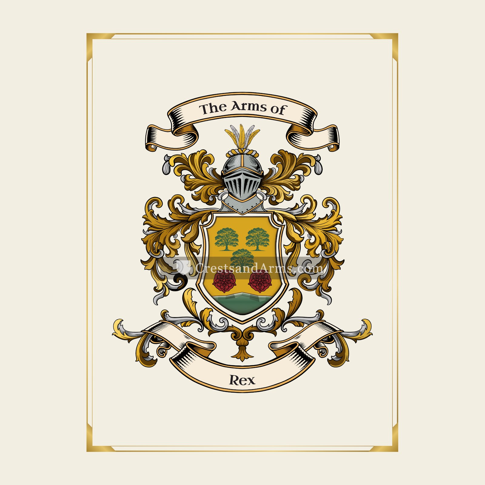 With gold border