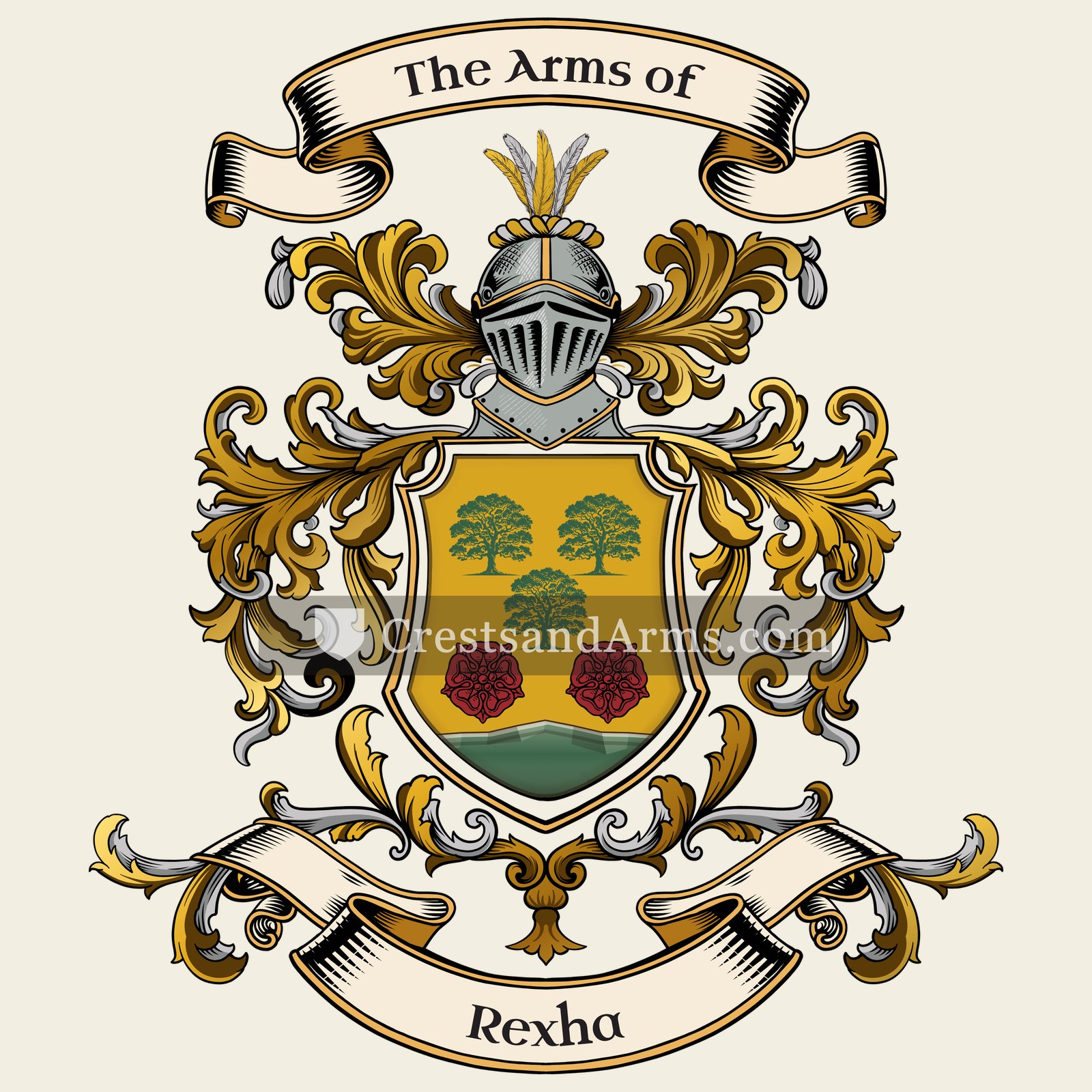 The Rexha coat of arms, drawn from the recorded blazon