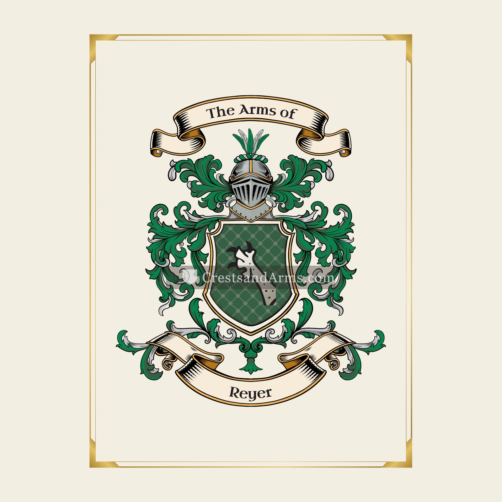 With gold border