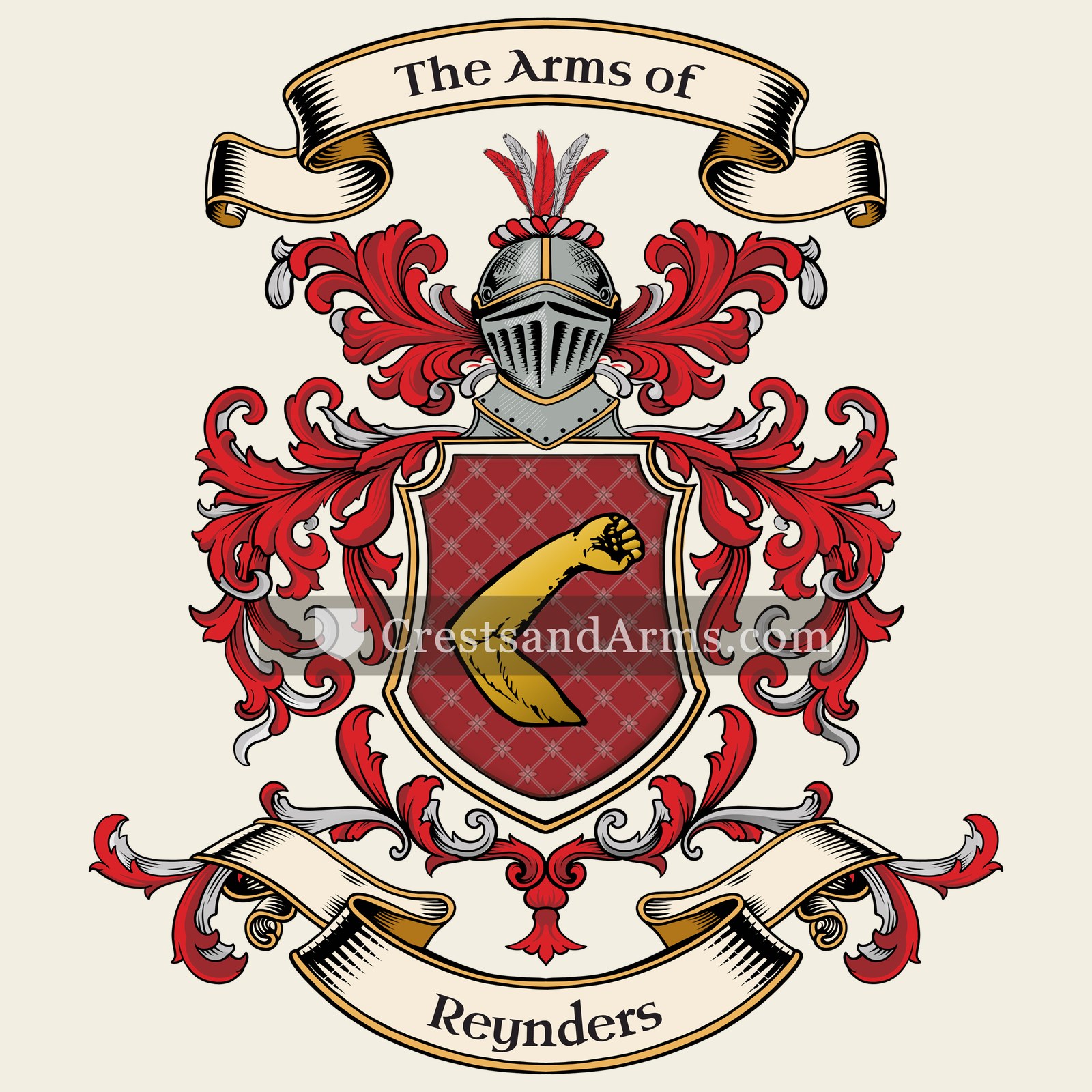 The Reynders coat of arms, drawn from the recorded blazon