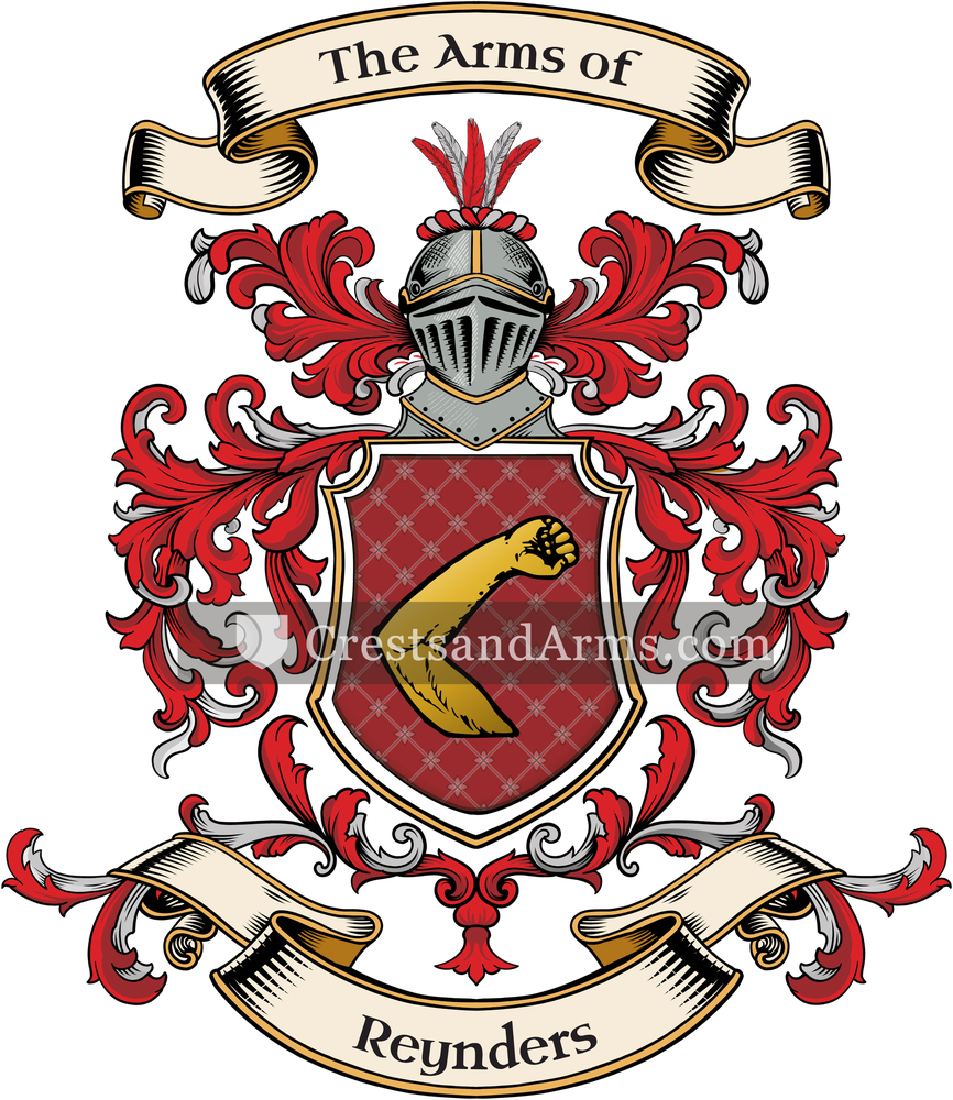 The Reynders coat of arms, drawn from the recorded blazon