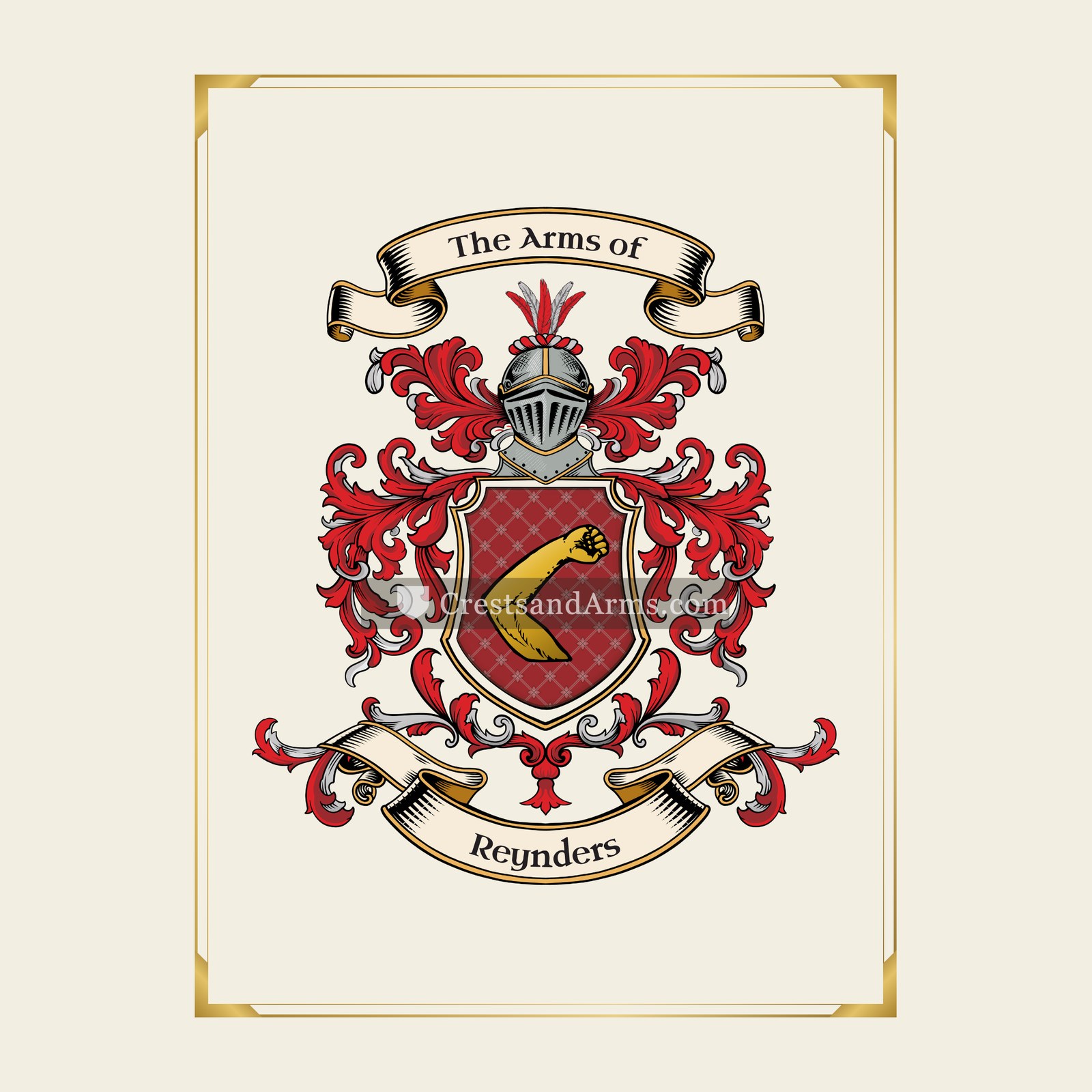 With gold border