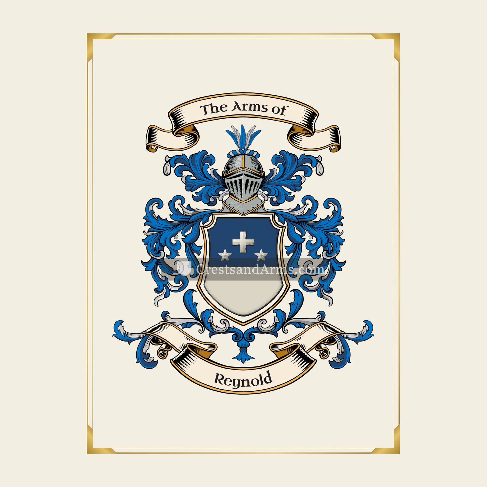 With gold border