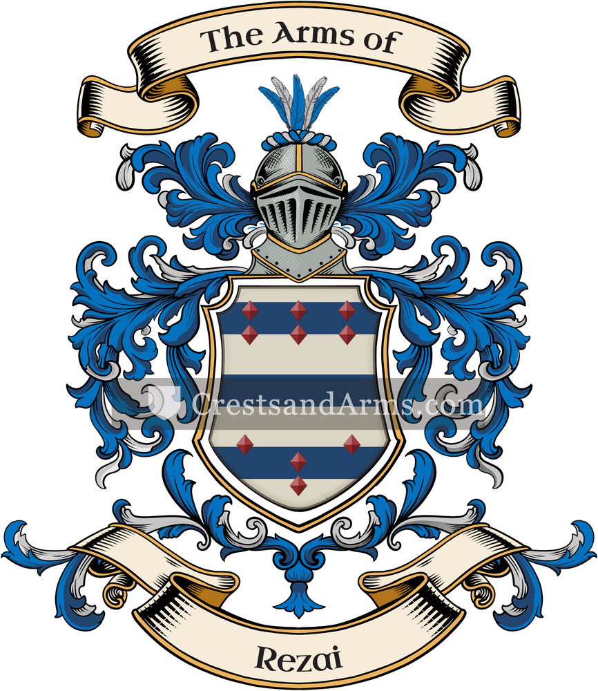 The Rezai coat of arms, drawn from the recorded blazon