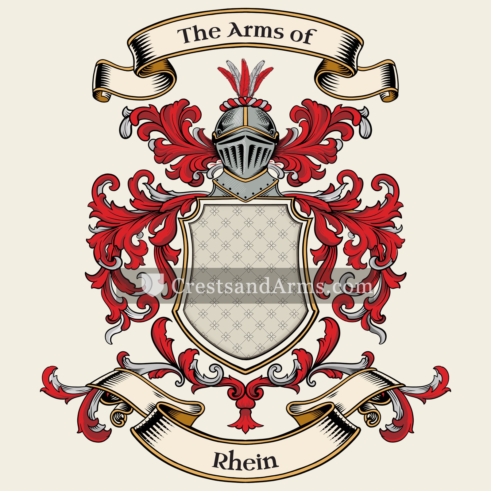 The Rhein coat of arms, drawn from the recorded blazon