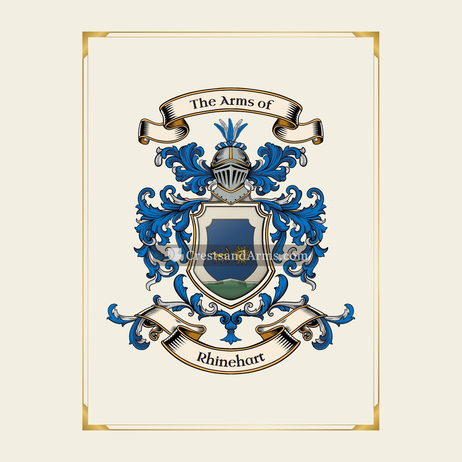 With gold border