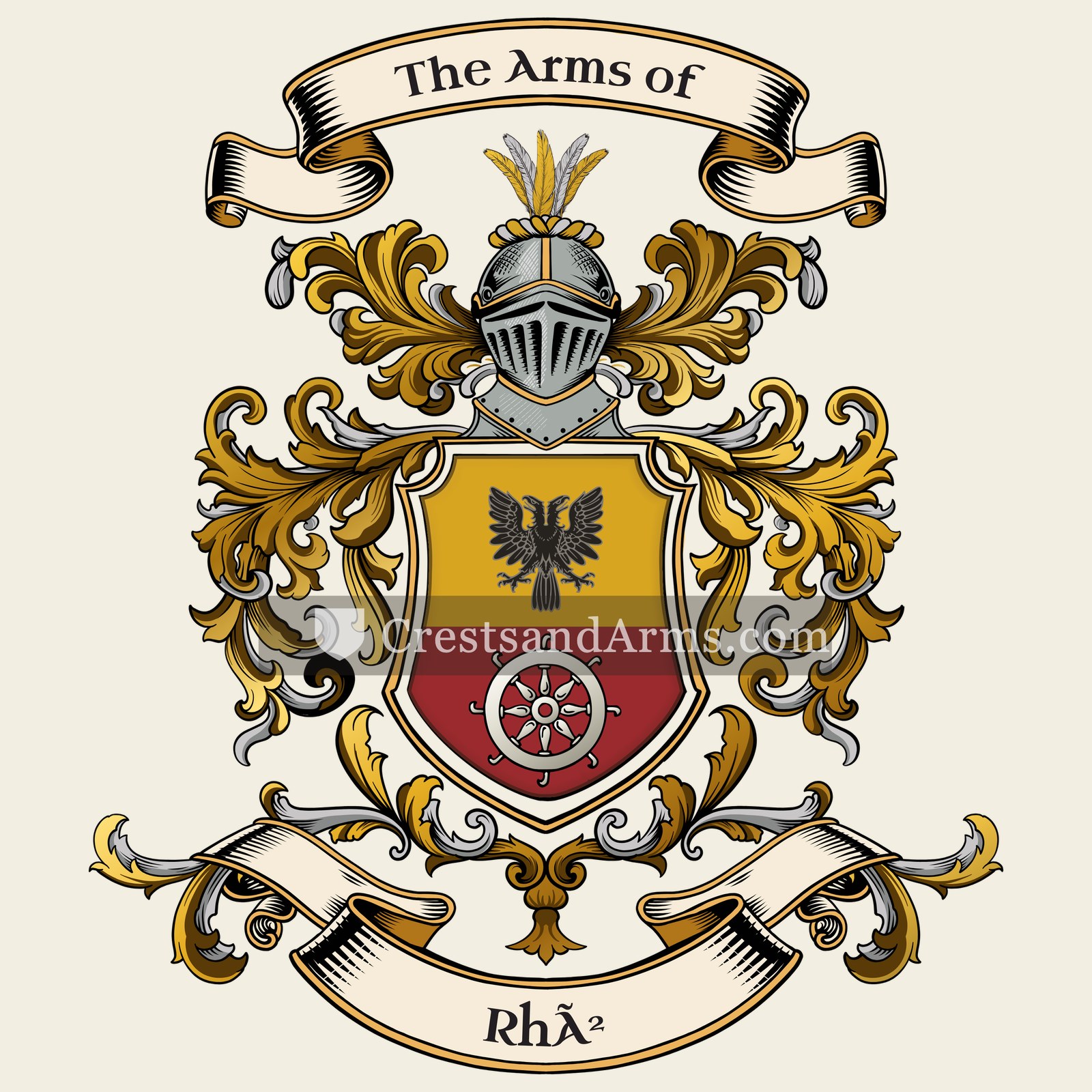 The Rhò coat of arms, drawn from the recorded blazon