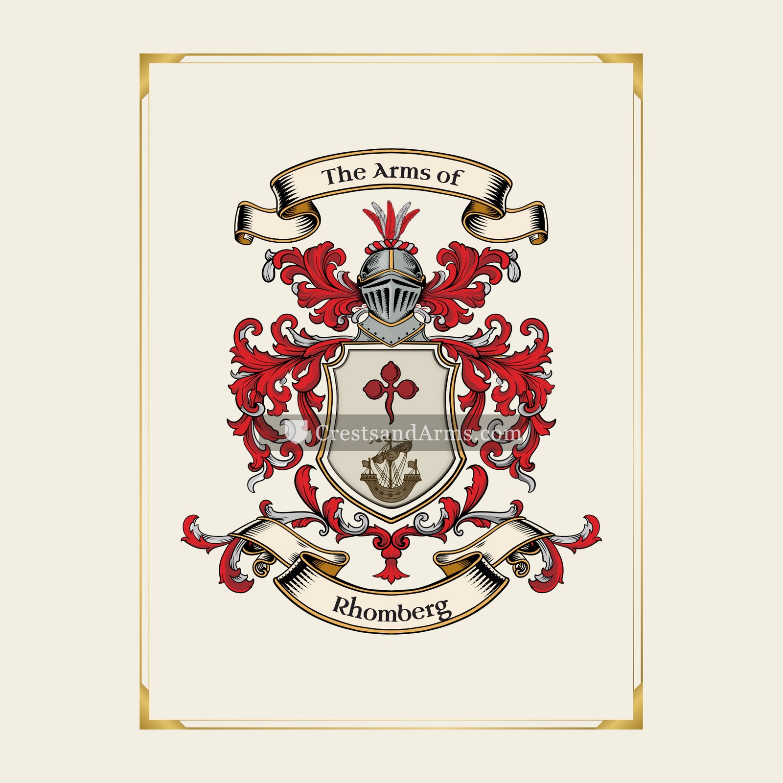 With gold border