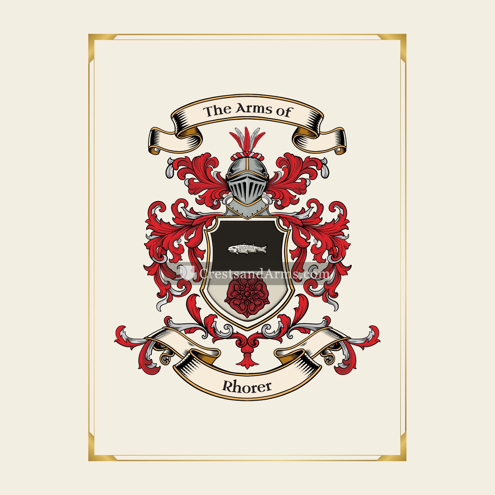 With gold border