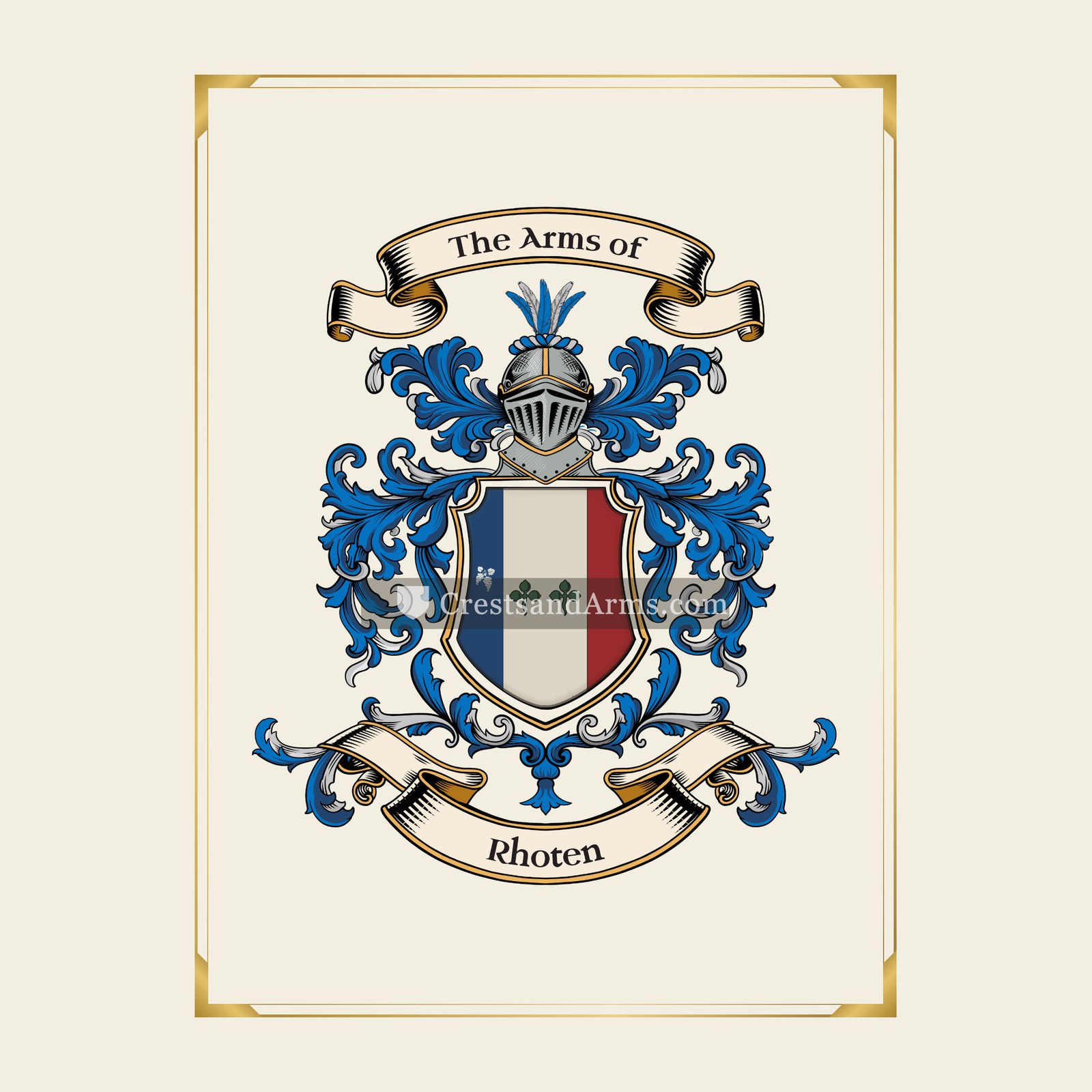 With gold border