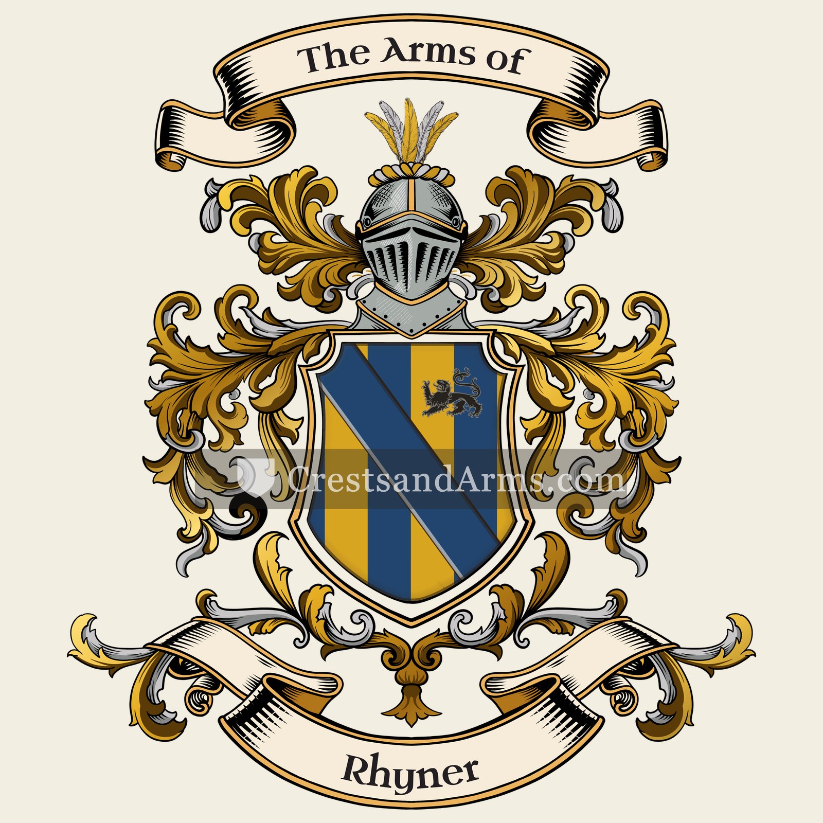 The Rhyner coat of arms, drawn from the recorded blazon