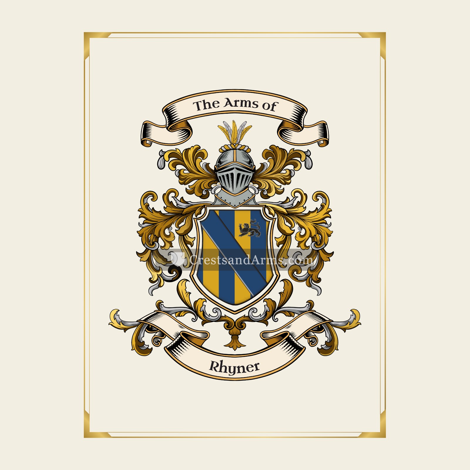 With gold border