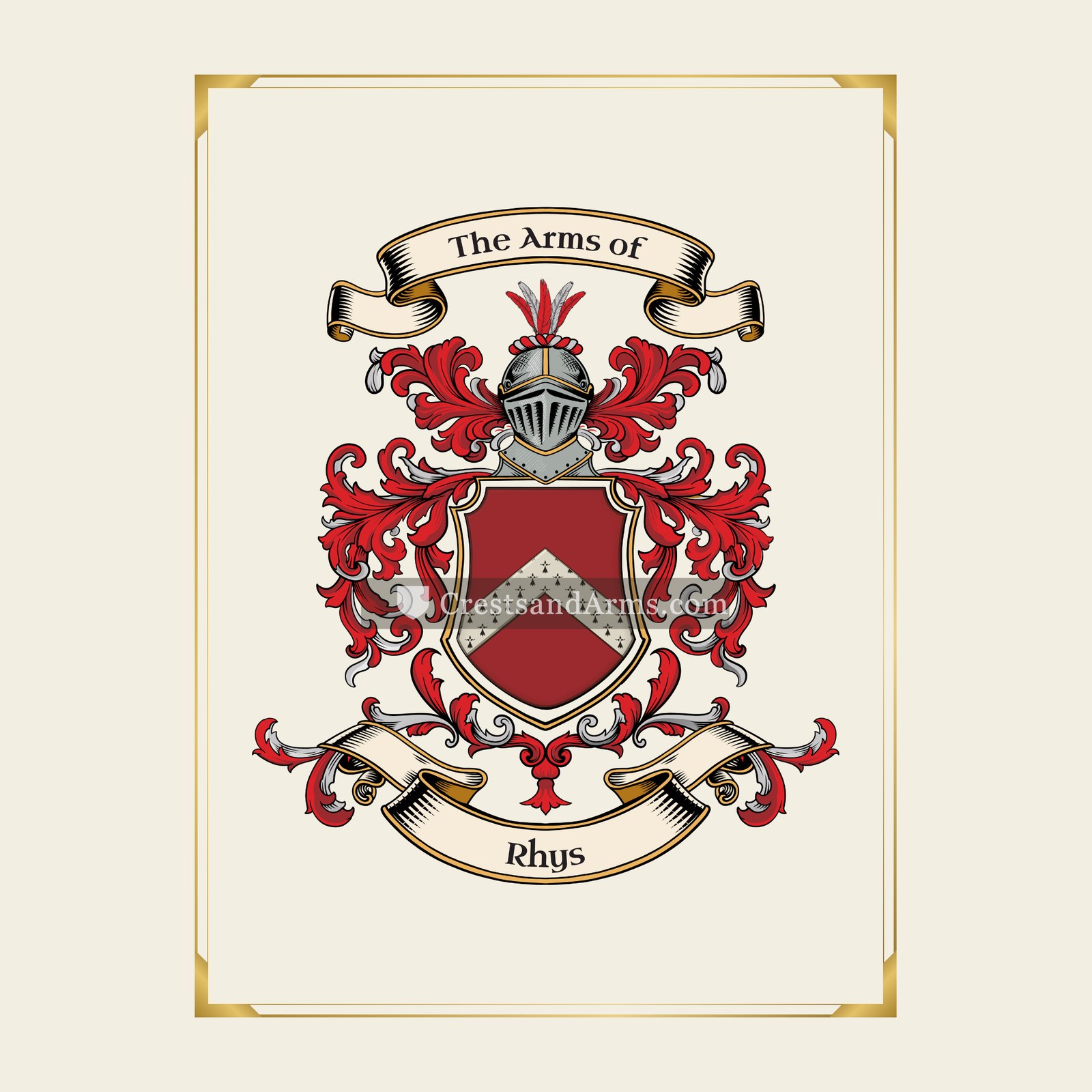 With gold border