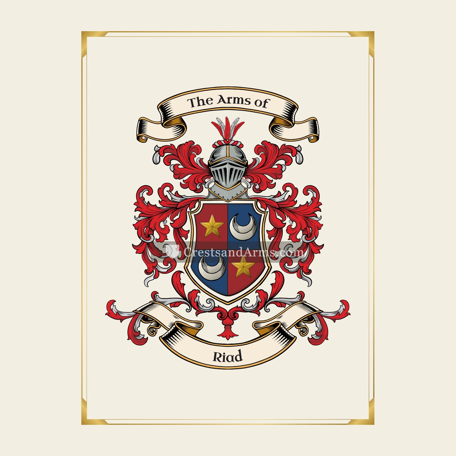 With gold border