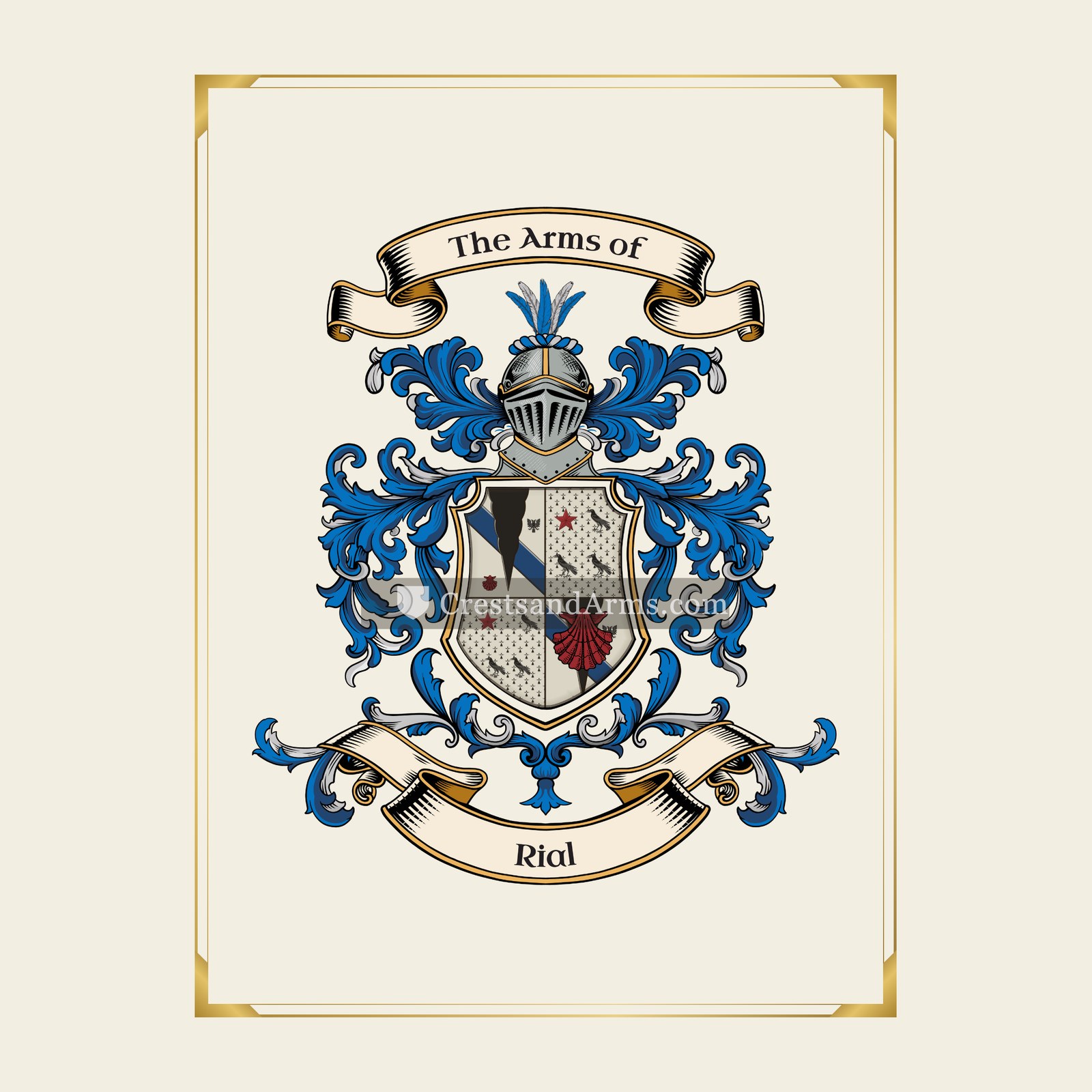 With gold border